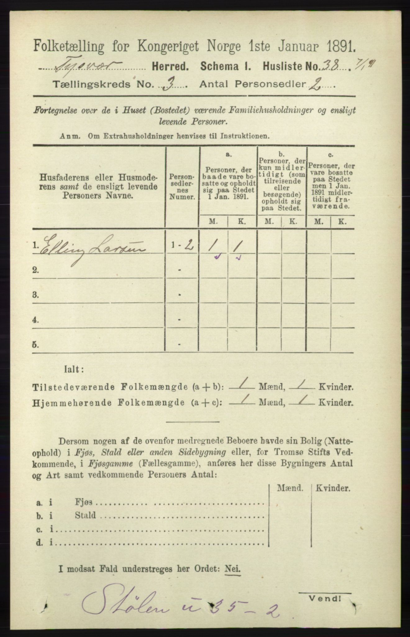 RA, 1891 census for 1146 Tysvær, 1891, p. 1220