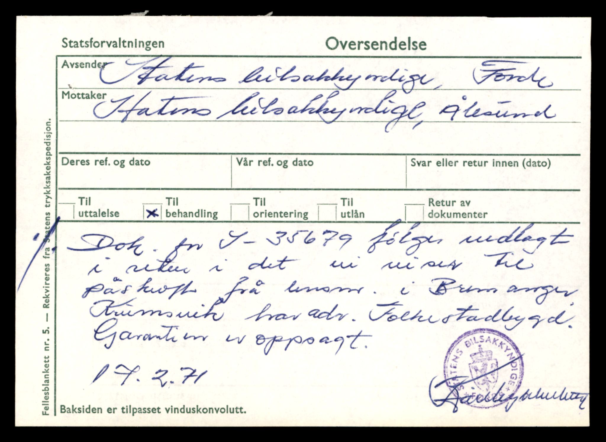 Møre og Romsdal vegkontor - Ålesund trafikkstasjon, AV/SAT-A-4099/F/Fe/L0049: Registreringskort for kjøretøy T 14864 - T 18613, 1927-1998, p. 1501