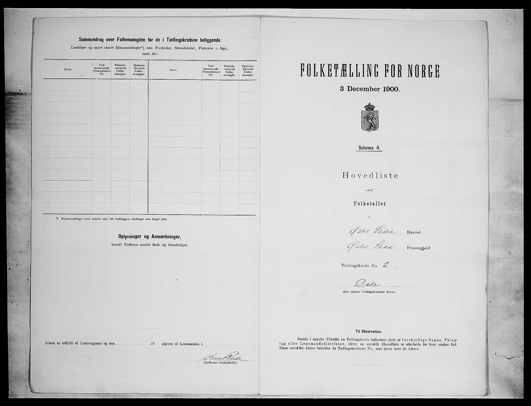 SAH, 1900 census for Øystre Slidre, 1900, p. 16