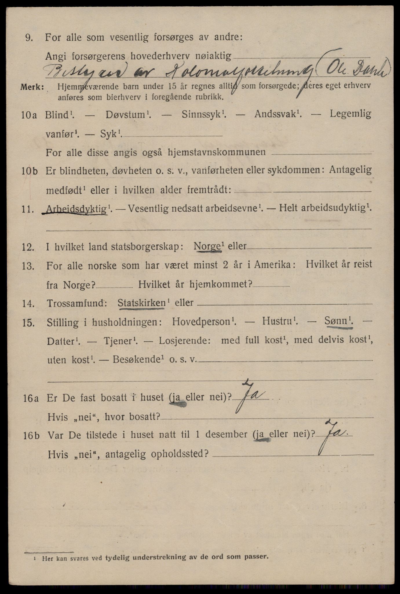 SAST, 1920 census for Stavanger, 1920, p. 90691