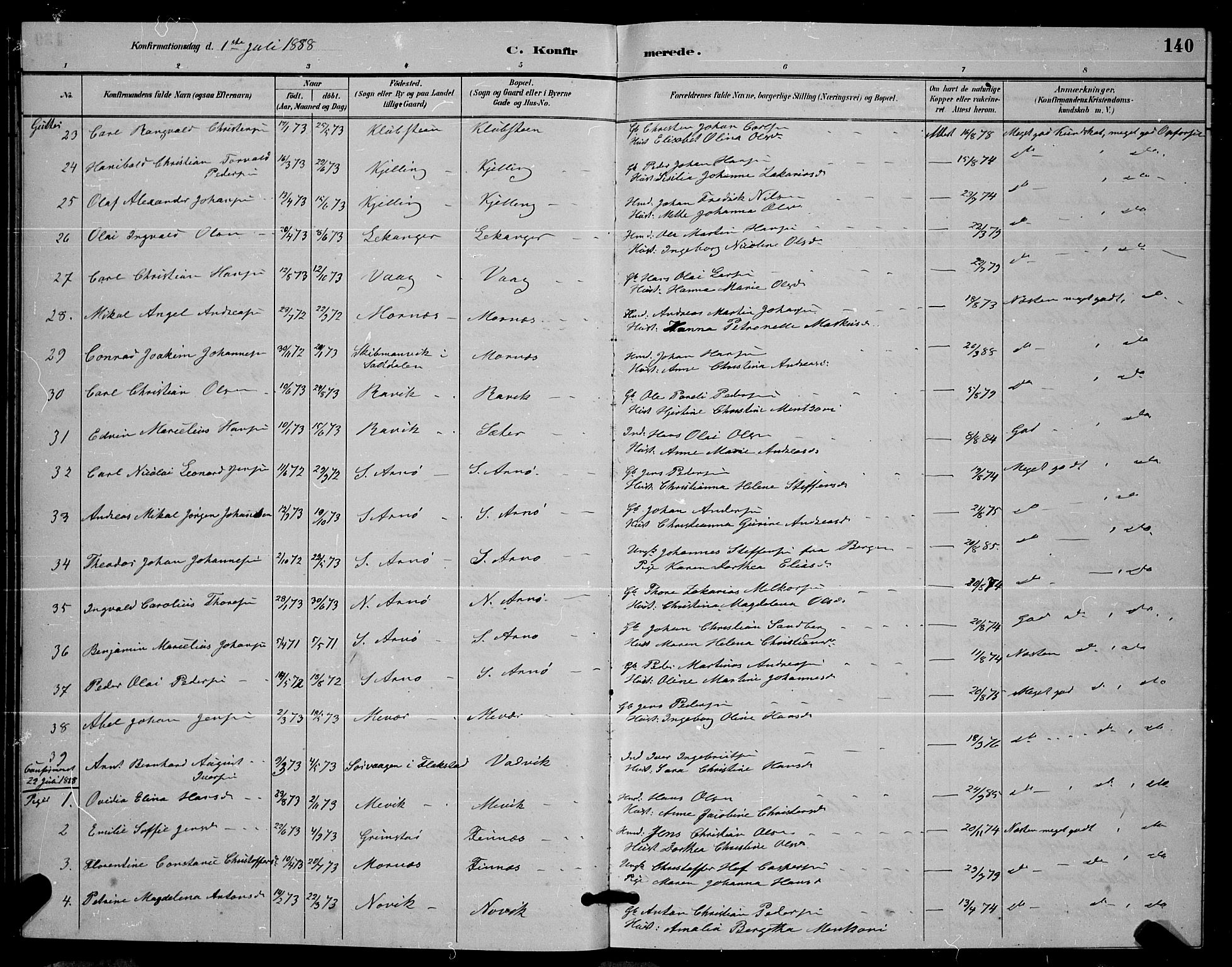 Ministerialprotokoller, klokkerbøker og fødselsregistre - Nordland, AV/SAT-A-1459/805/L0108: Parish register (copy) no. 805C04, 1885-1899, p. 140