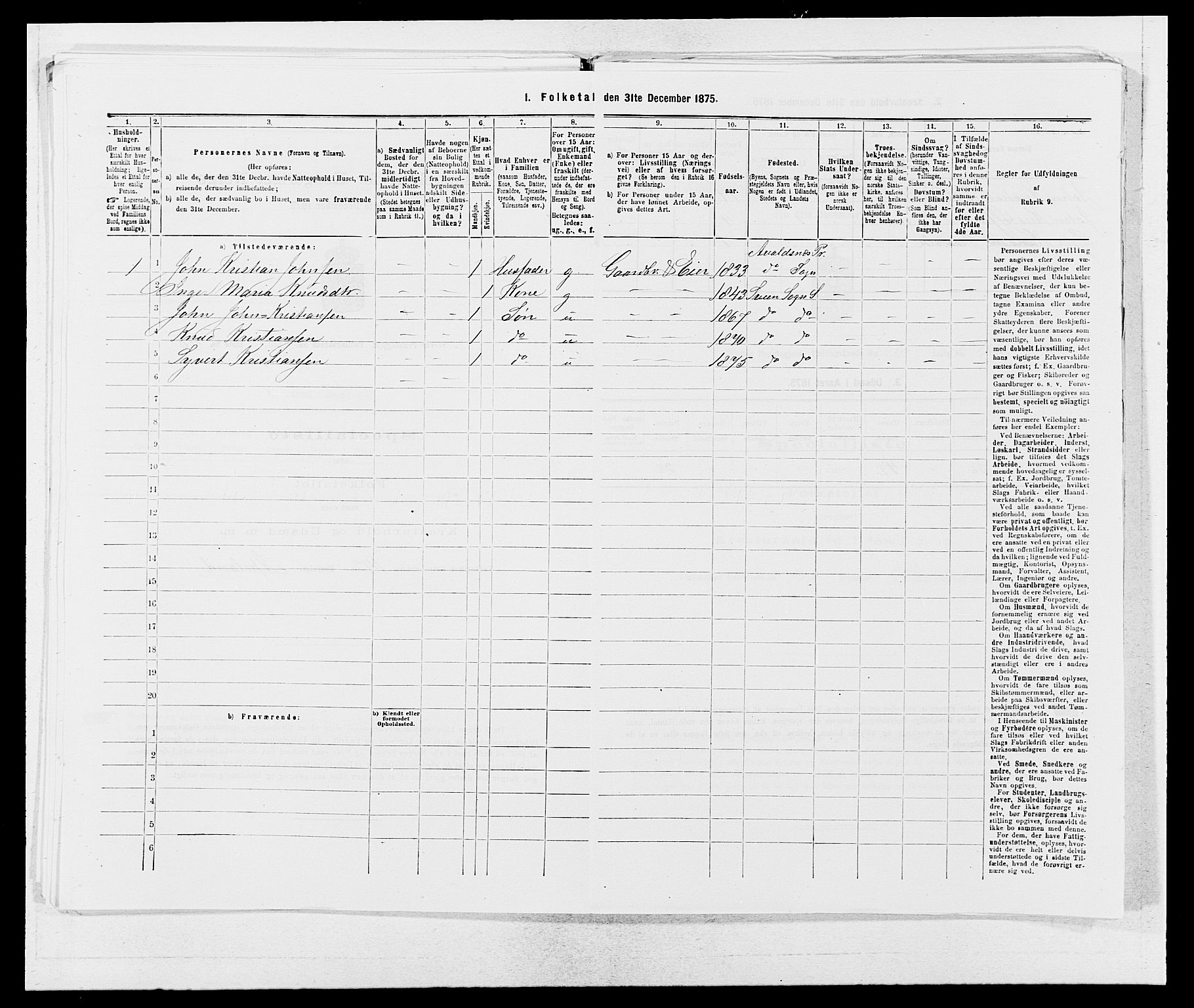 SAB, 1875 census for 1216P Sveio, 1875, p. 718