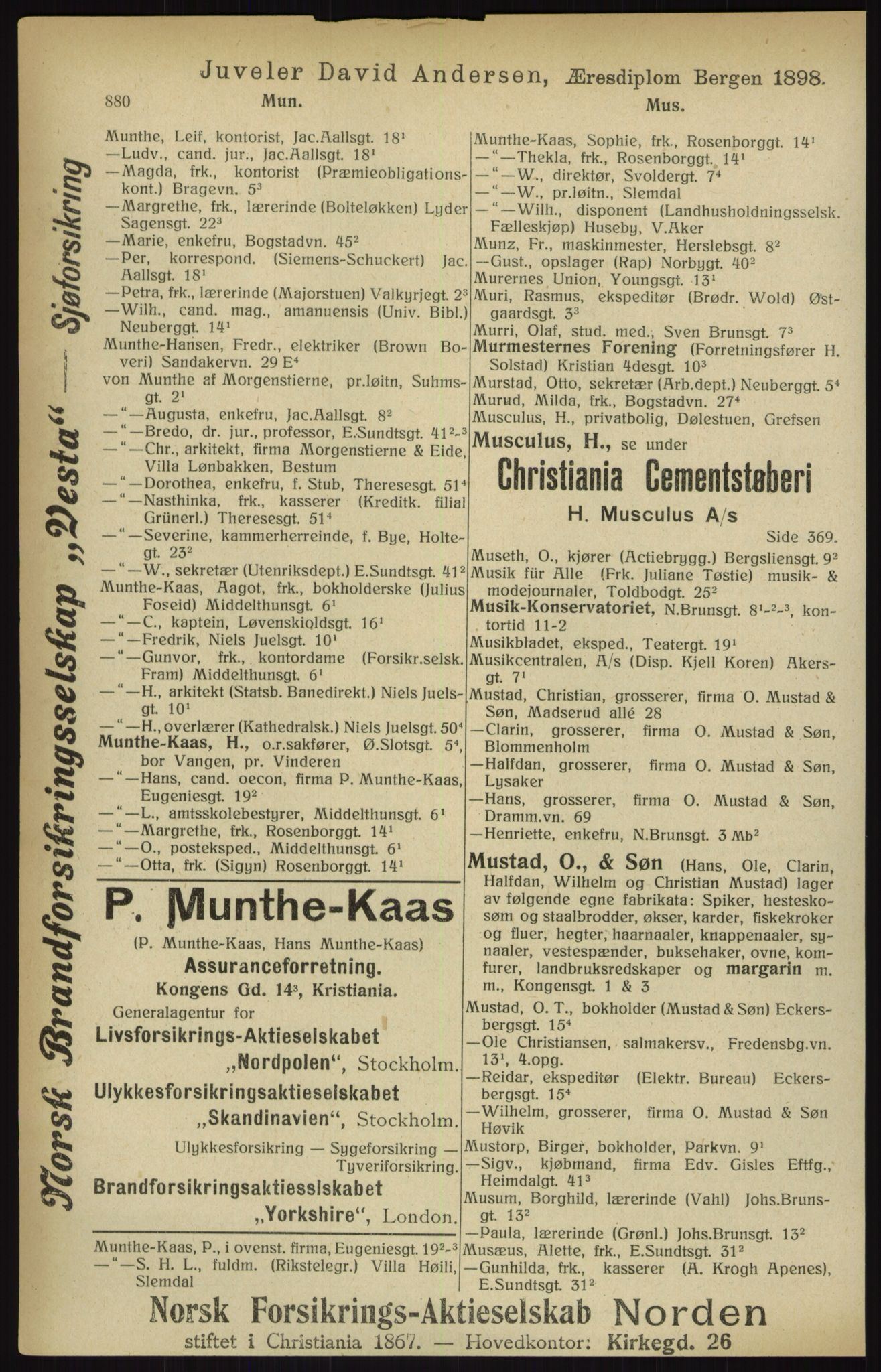 Kristiania/Oslo adressebok, PUBL/-, 1916, p. 880