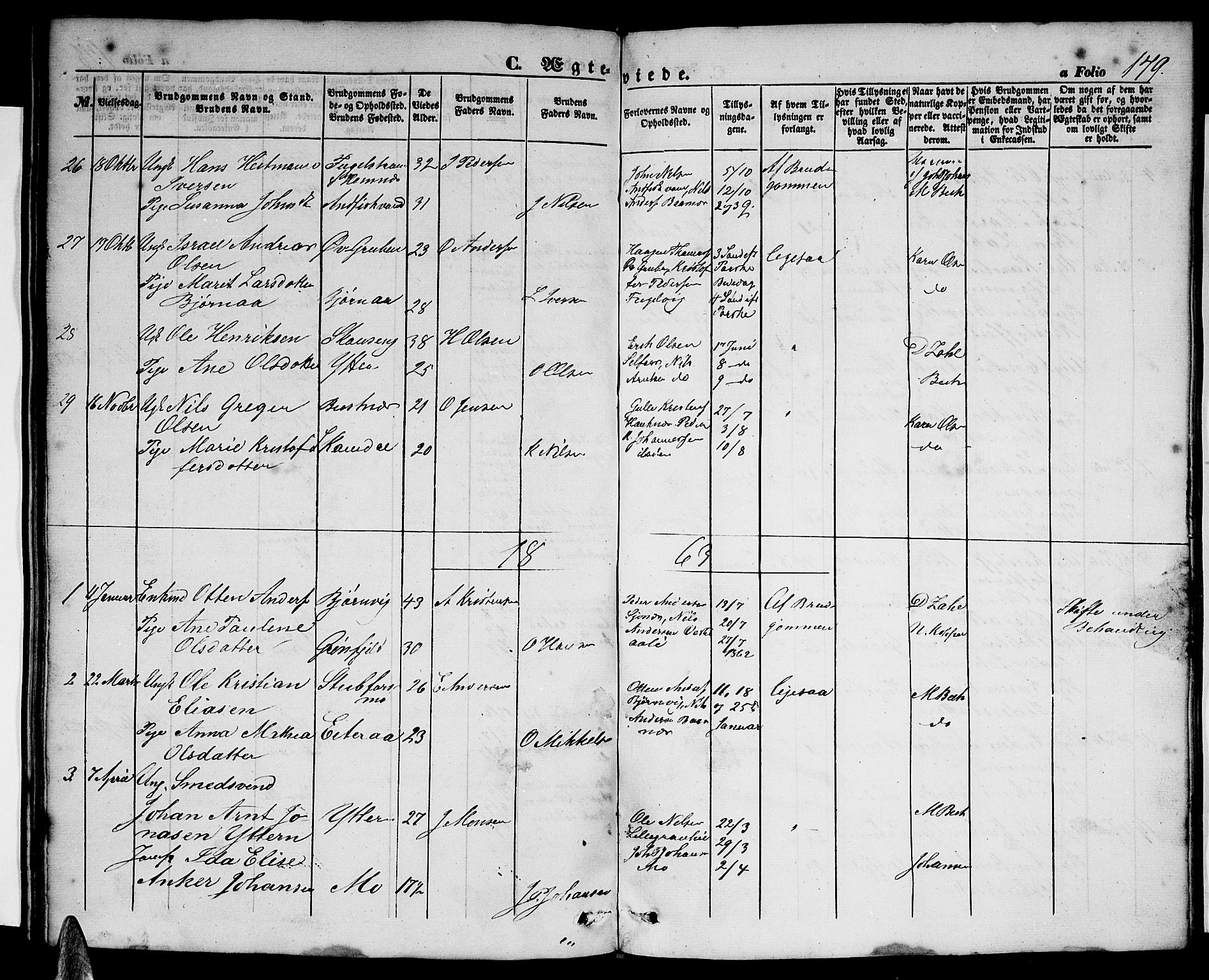 Ministerialprotokoller, klokkerbøker og fødselsregistre - Nordland, AV/SAT-A-1459/827/L0414: Parish register (copy) no. 827C03, 1853-1865, p. 179