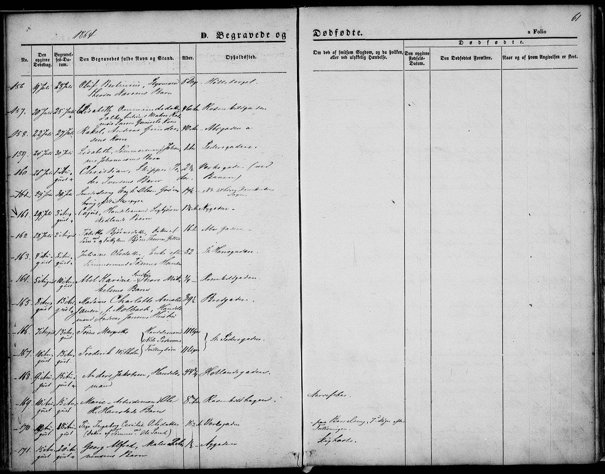 St. Petri sokneprestkontor, AV/SAST-A-101813/001/30/30BA/L0003: Parish register (official) no. A 3, 1861-1872, p. 61