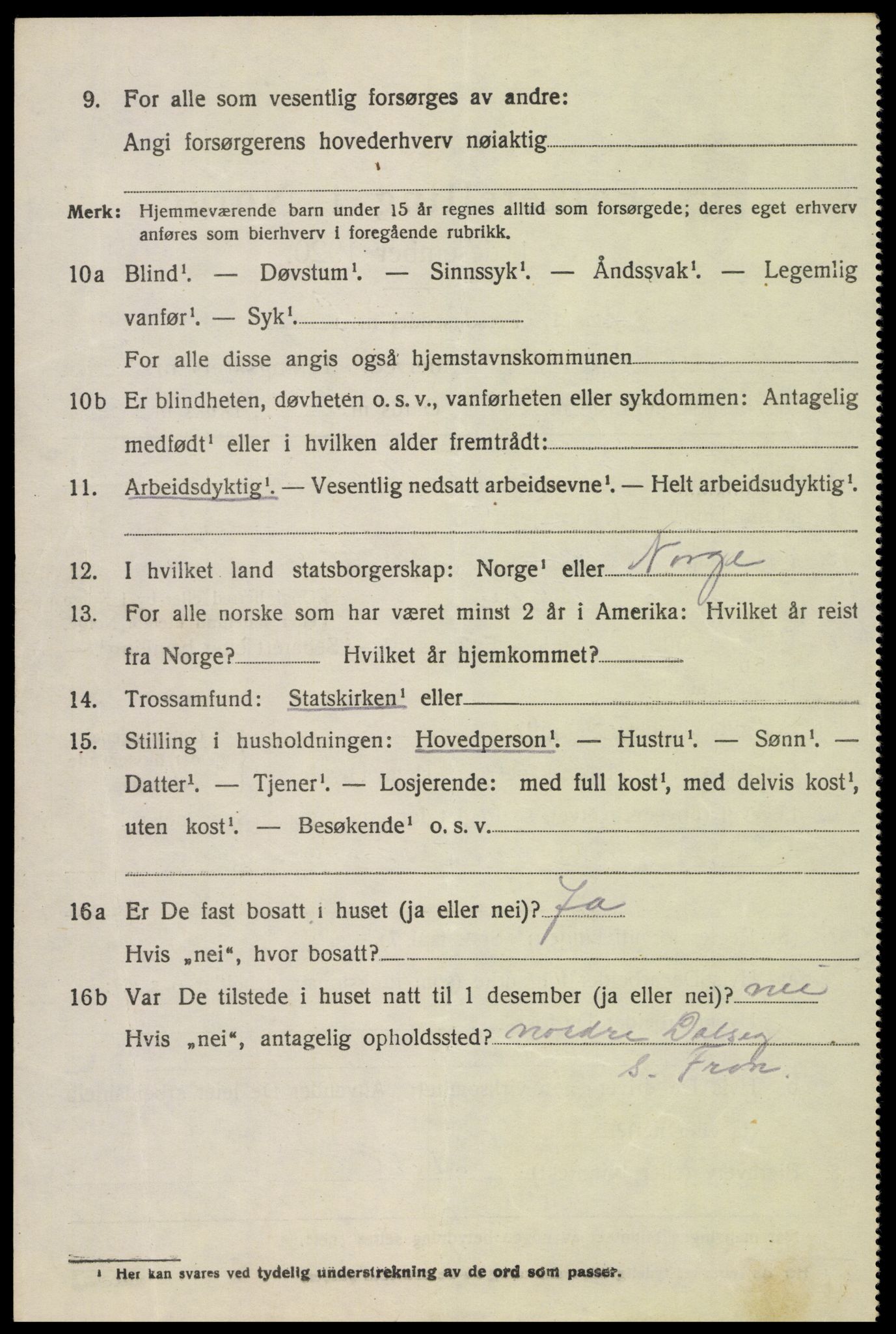 SAH, 1920 census for Sør-Fron, 1920, p. 3486