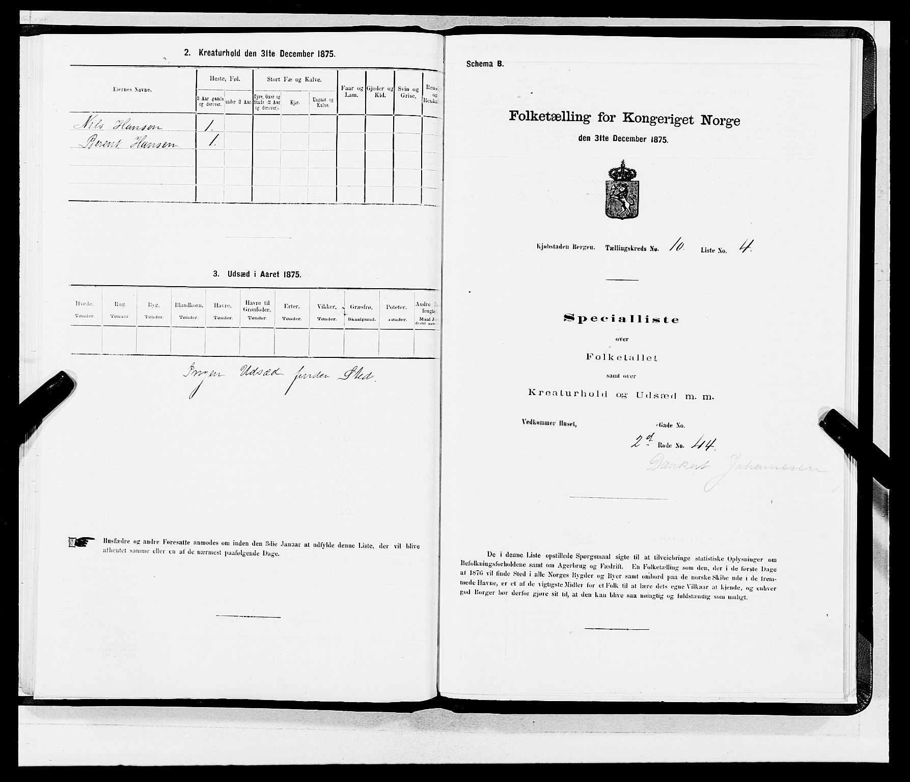 SAB, 1875 census for 1301 Bergen, 1875, p. 470