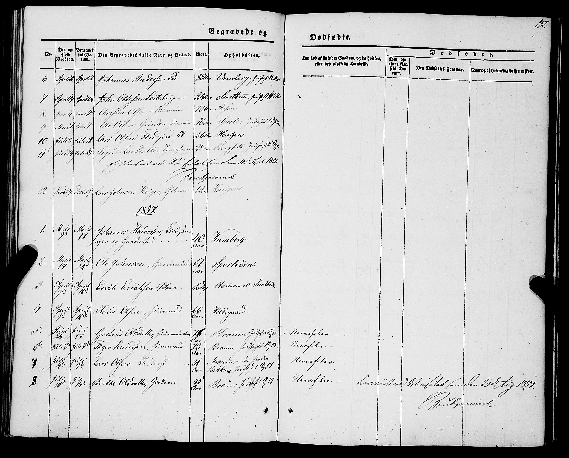 Jostedal sokneprestembete, AV/SAB-A-80601/H/Haa/Haaa/L0005: Parish register (official) no. A 5, 1849-1877, p. 137