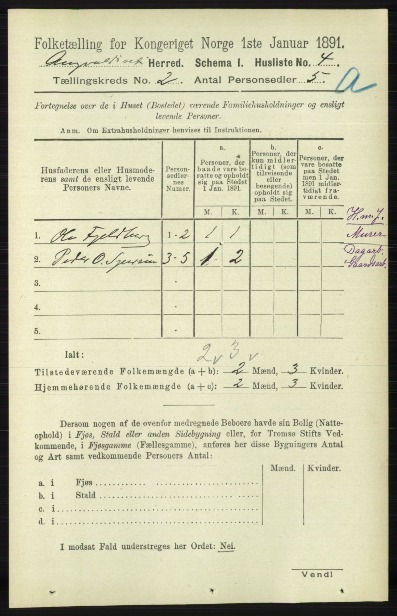 RA, 1891 census for 1147 Avaldsnes, 1891, p. 799
