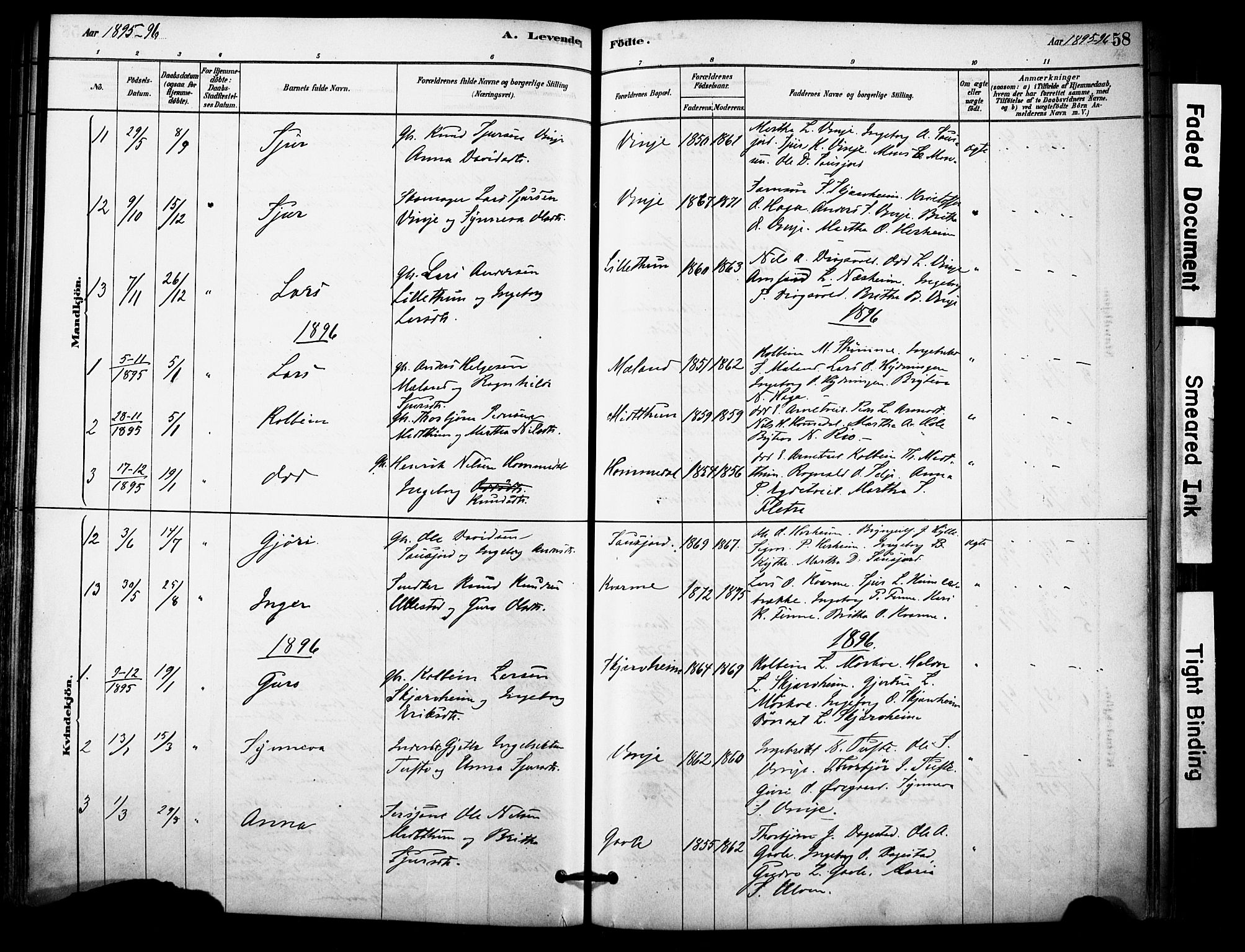 Vossestrand Sokneprestembete, SAB/A-79101/H/Haa: Parish register (official) no. C 1, 1878-1903, p. 58