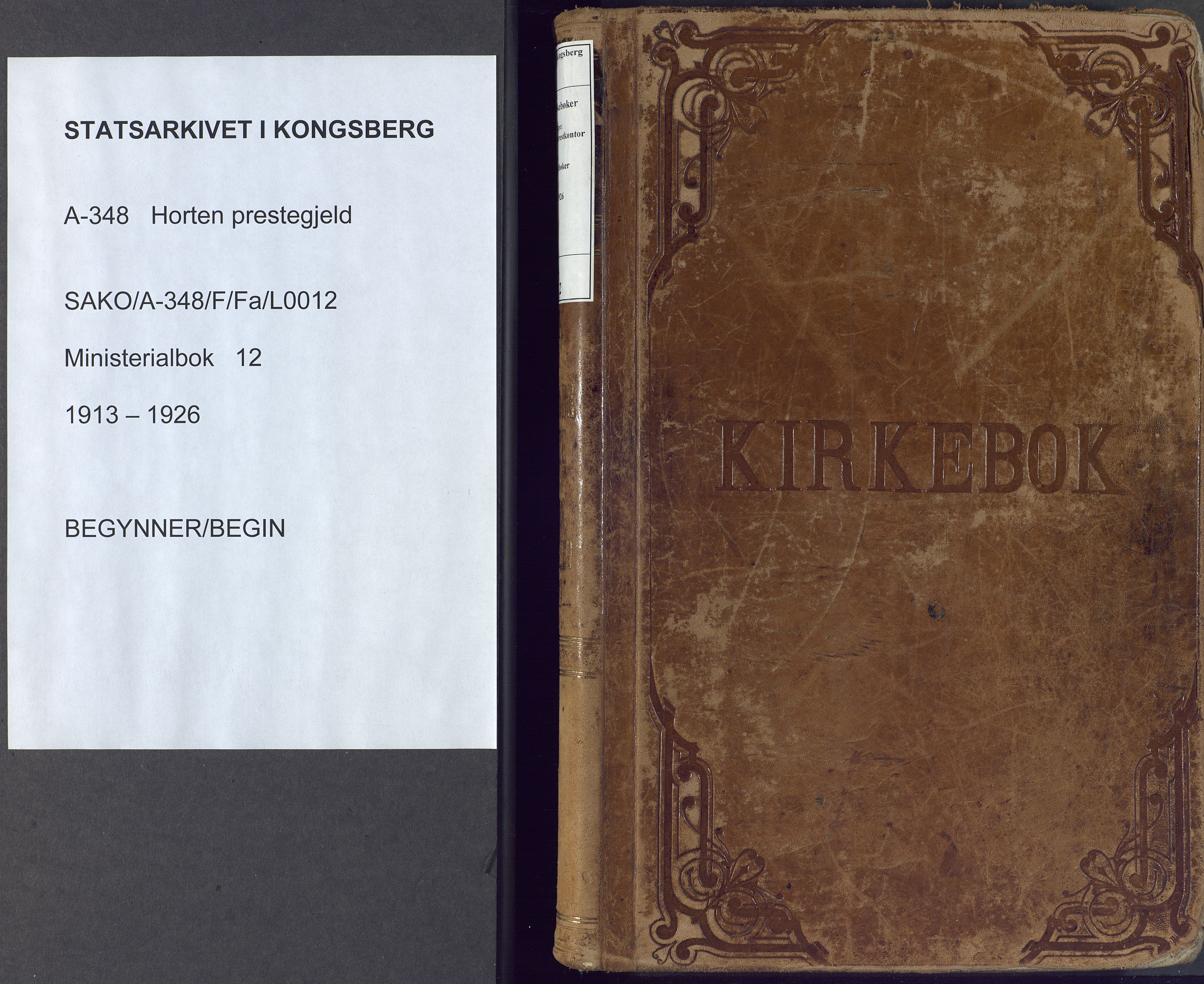 Horten kirkebøker, AV/SAKO-A-348/F/Fa/L0012: Parish register (official) no. 12, 1913-1926