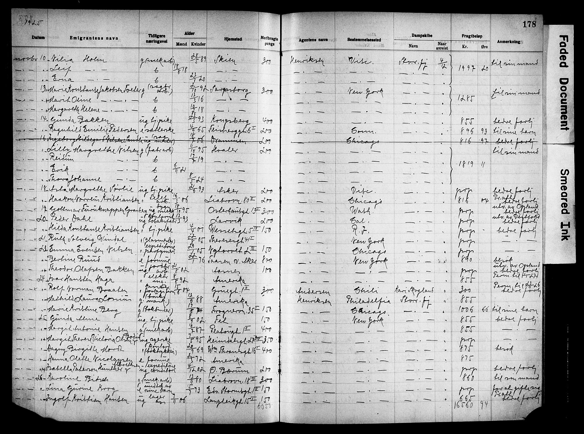 Oslo politidistrikt, AV/SAO-A-10085/E/Ee/Eef/L0036: Emigrantprotokoll, 1923-1927, p. 178