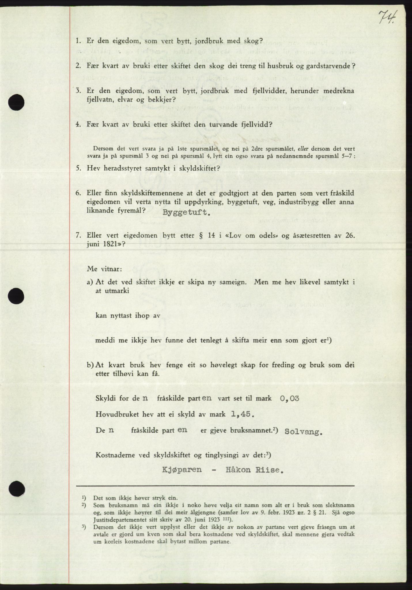 Søre Sunnmøre sorenskriveri, AV/SAT-A-4122/1/2/2C/L0068: Mortgage book no. 62, 1939-1939, Diary no: : 718/1939