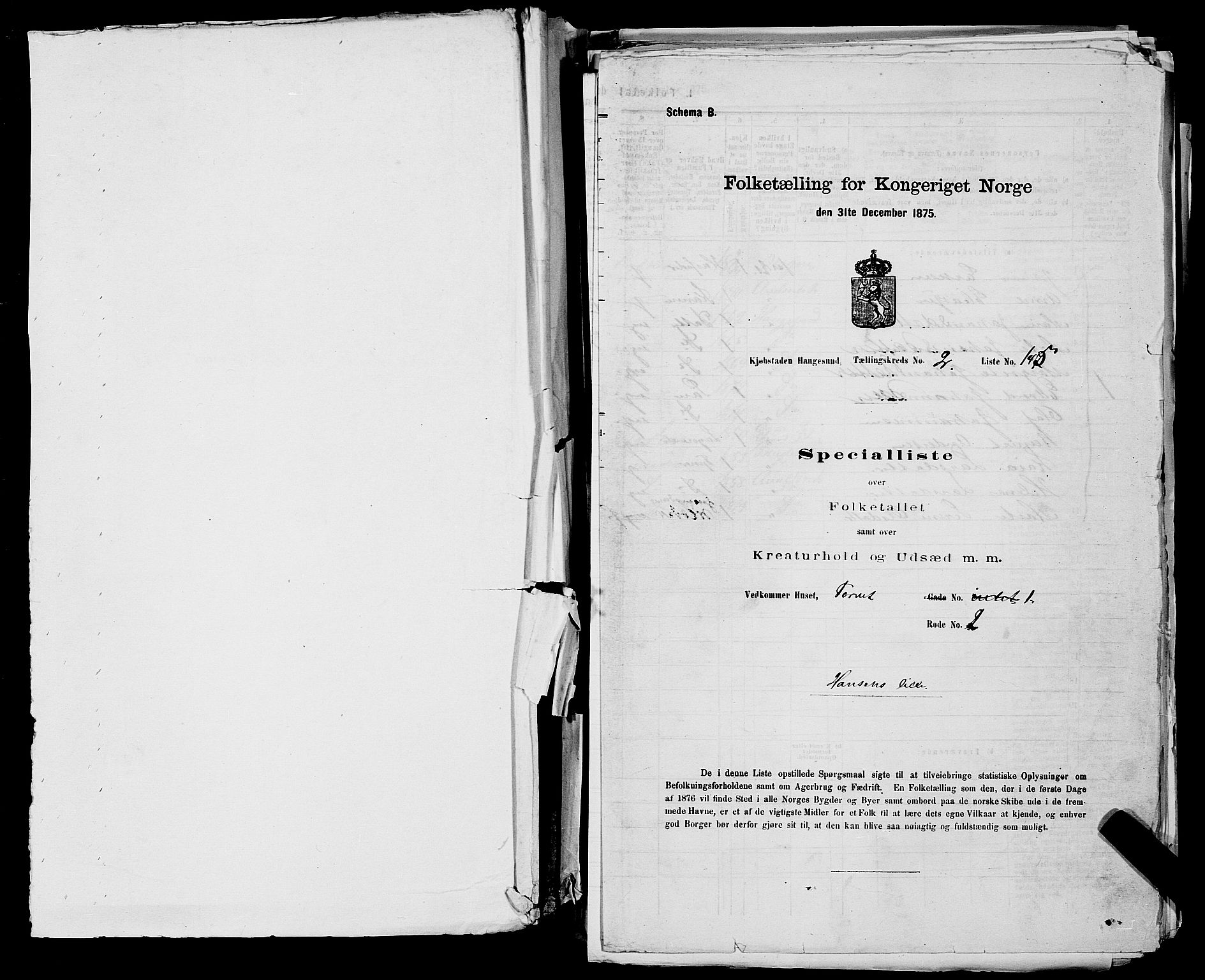 SAST, 1875 census for 1106B Torvastad/Haugesund, 1875, p. 339