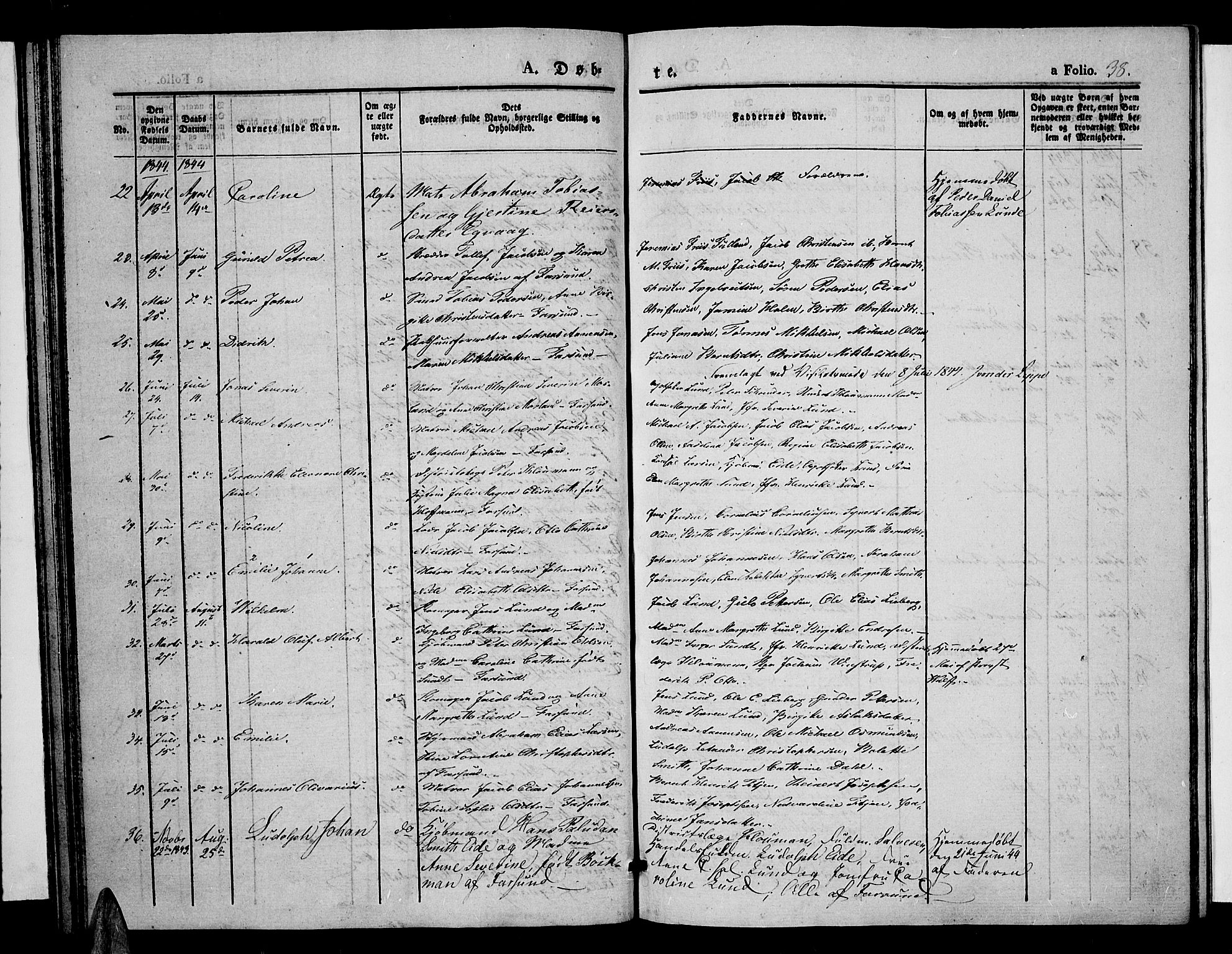 Farsund sokneprestkontor, AV/SAK-1111-0009/F/Fa/L0003: Parish register (official) no. A 3, 1836-1846, p. 38