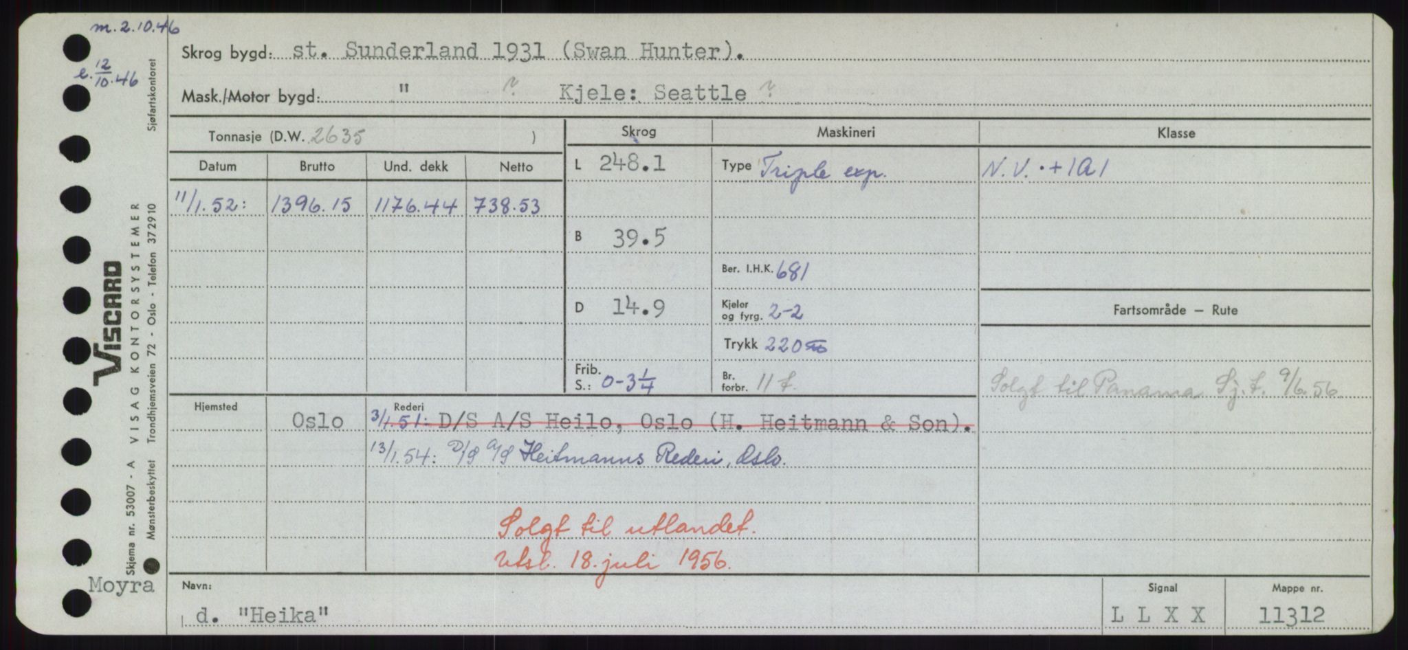 Sjøfartsdirektoratet med forløpere, Skipsmålingen, RA/S-1627/H/Hd/L0015: Fartøy, Havm-Hey, p. 163