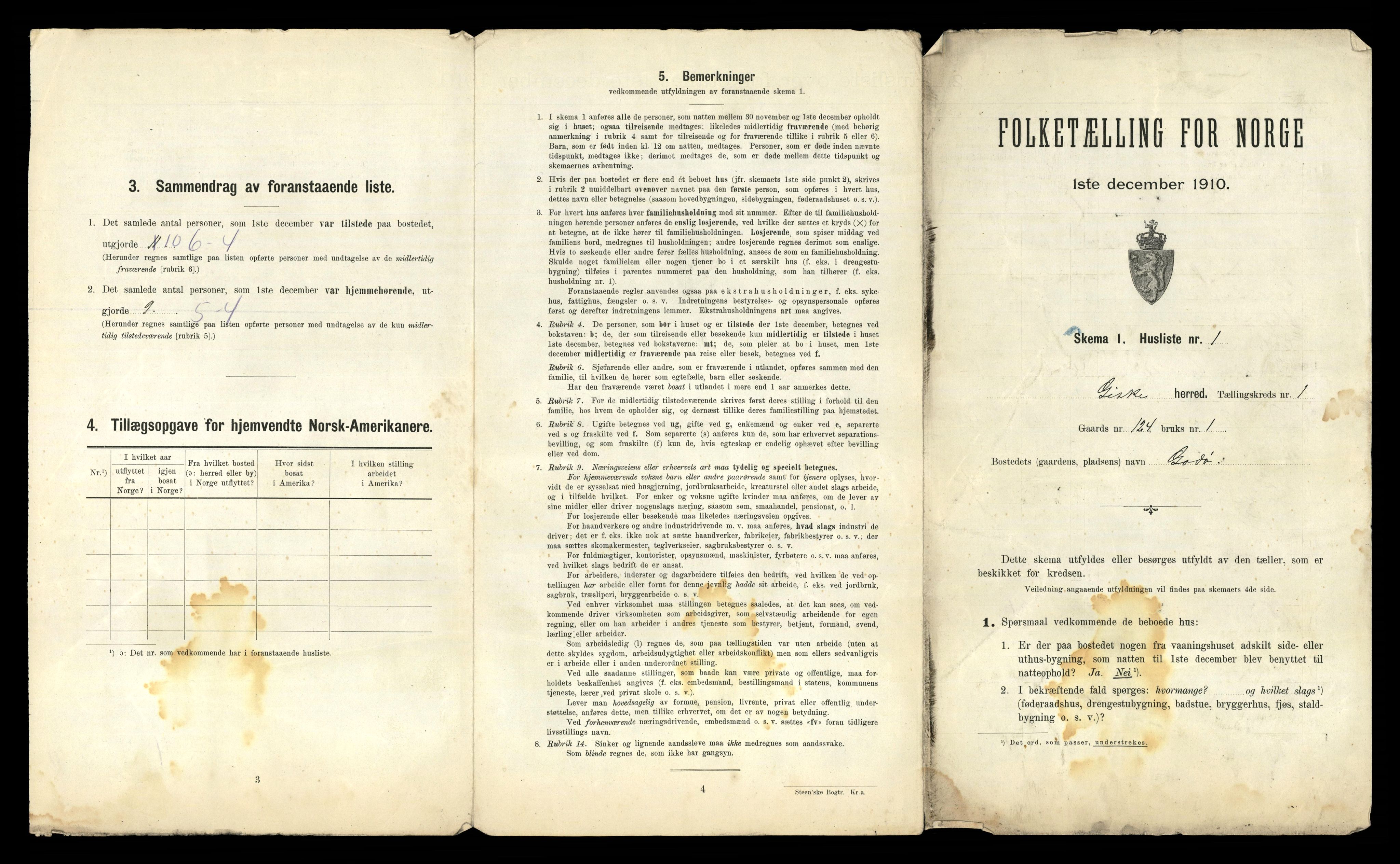 RA, 1910 census for Giske, 1910, p. 19