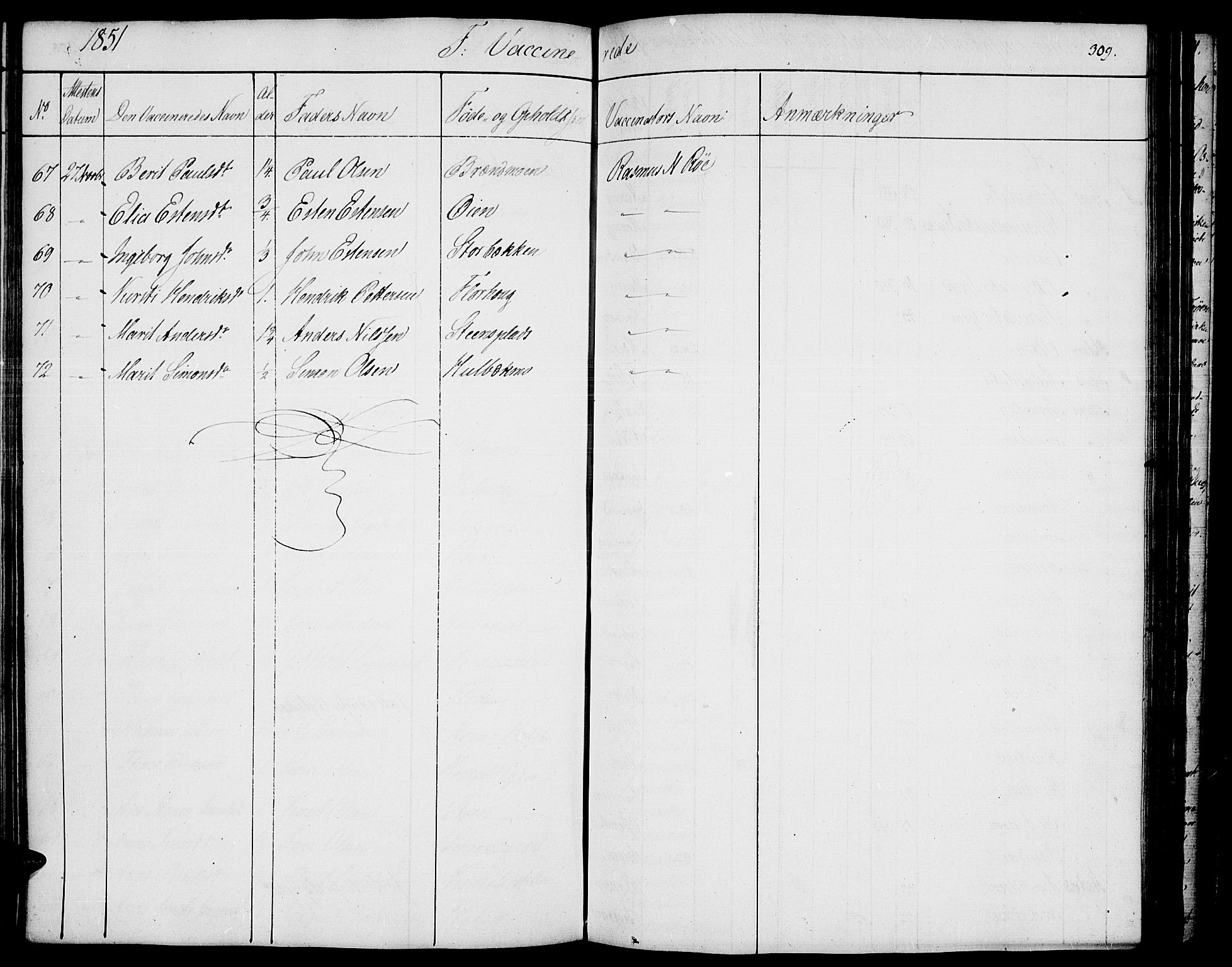 Tolga prestekontor, AV/SAH-PREST-062/K/L0005: Parish register (official) no. 5, 1836-1852, p. 309