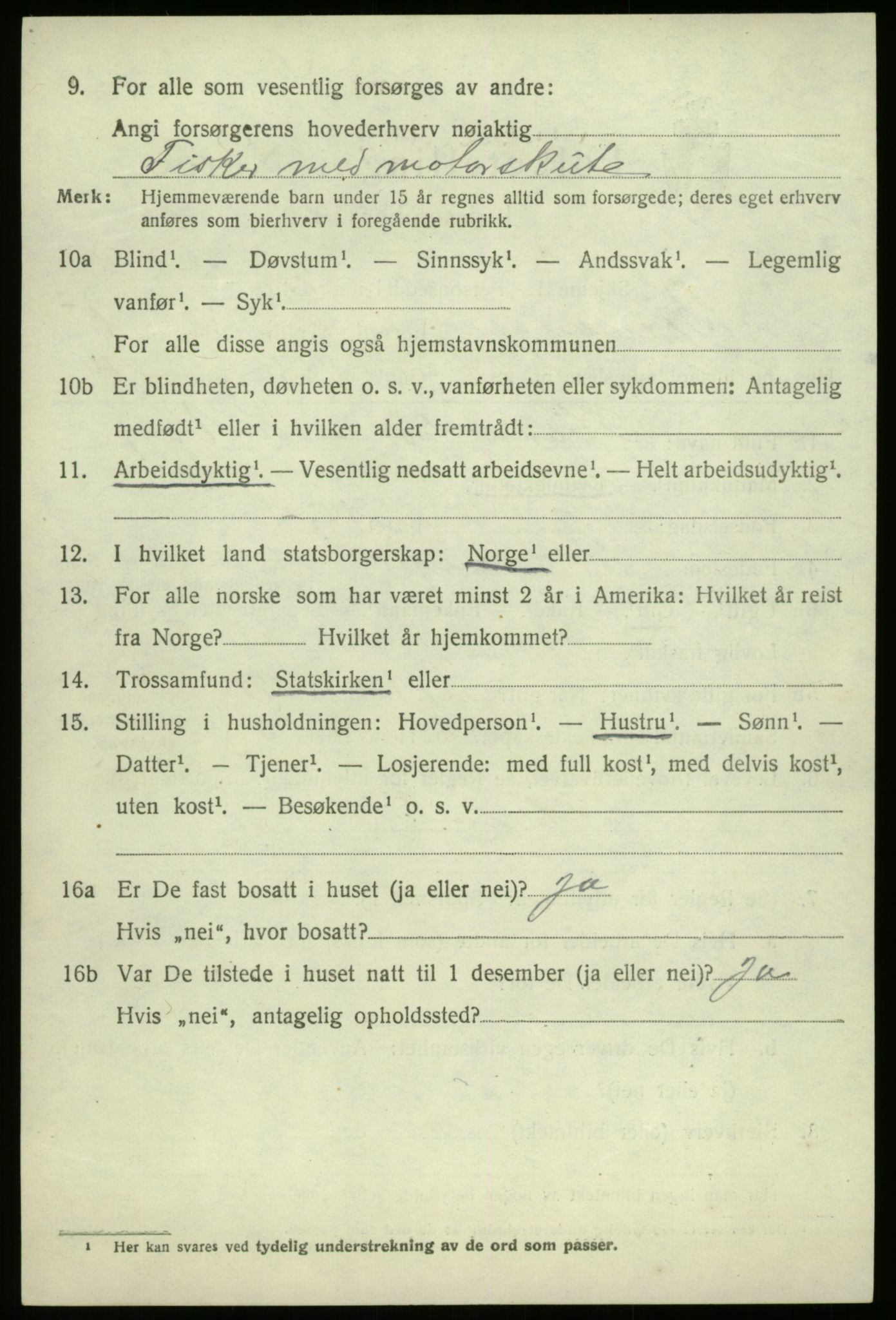 SAB, 1920 census for Bremanger, 1920, p. 3877