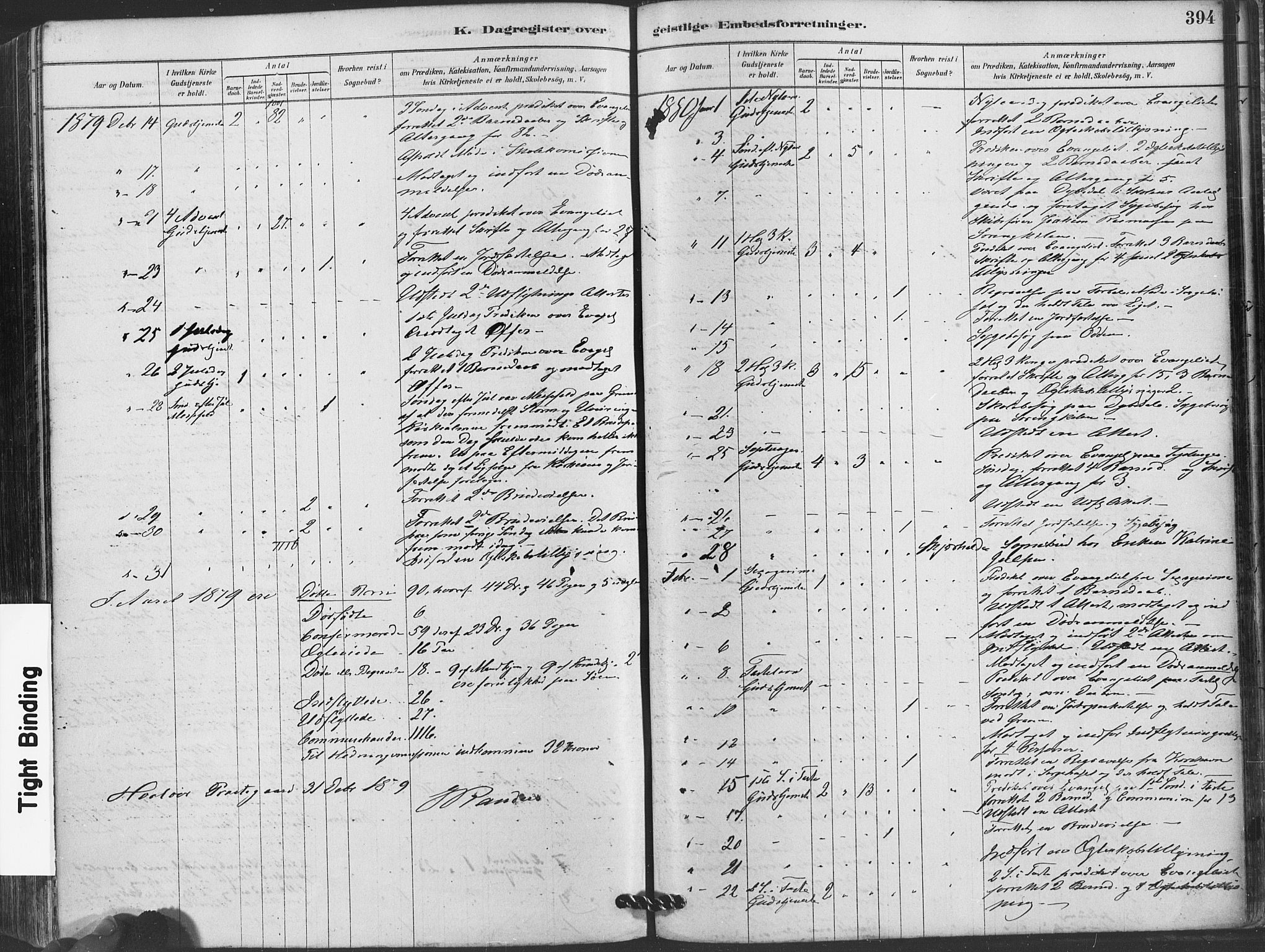 Hvaler prestekontor Kirkebøker, SAO/A-2001/F/Fa/L0008: Parish register (official) no. I 8, 1878-1895, p. 394