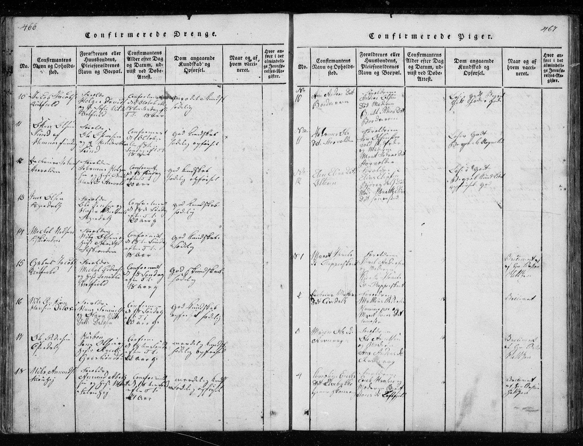 Ministerialprotokoller, klokkerbøker og fødselsregistre - Nordland, SAT/A-1459/827/L0412: Parish register (copy) no. 827C01, 1820-1841, p. 466-467