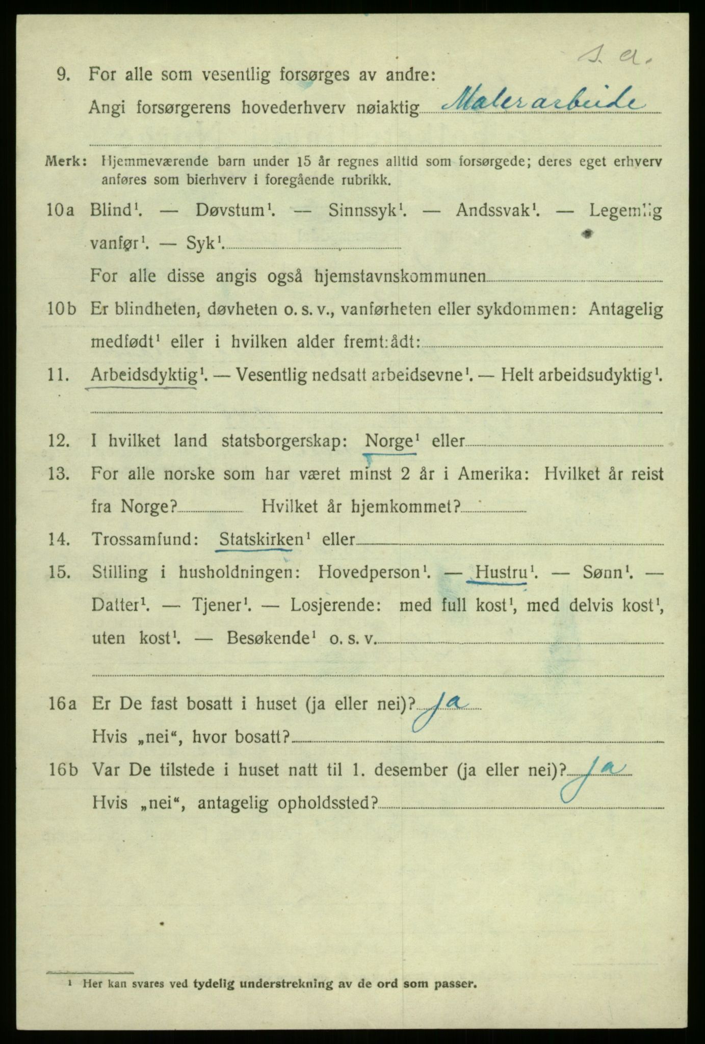 SAB, 1920 census for Sogndal, 1920, p. 3604