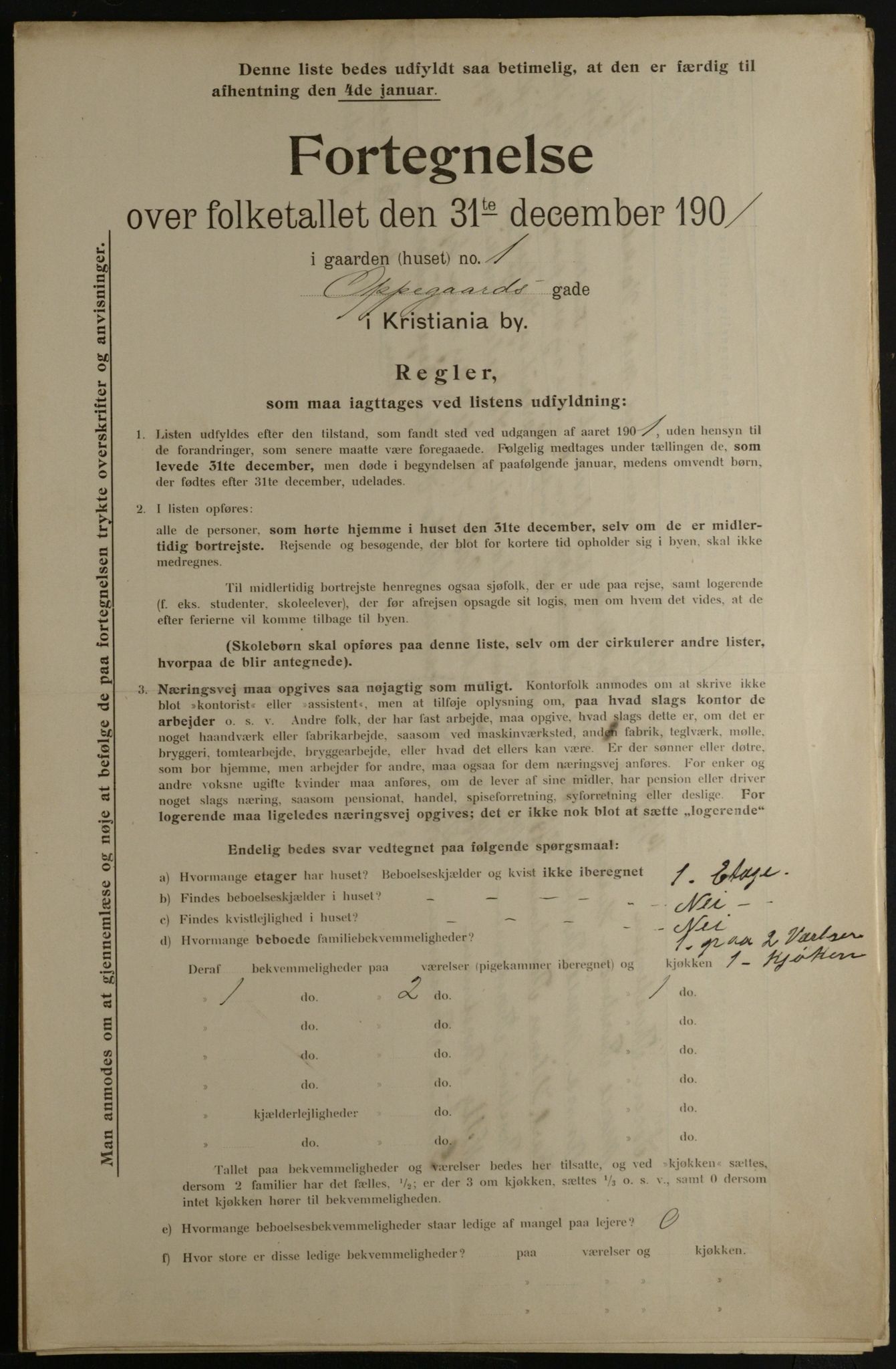 OBA, Municipal Census 1901 for Kristiania, 1901, p. 11586