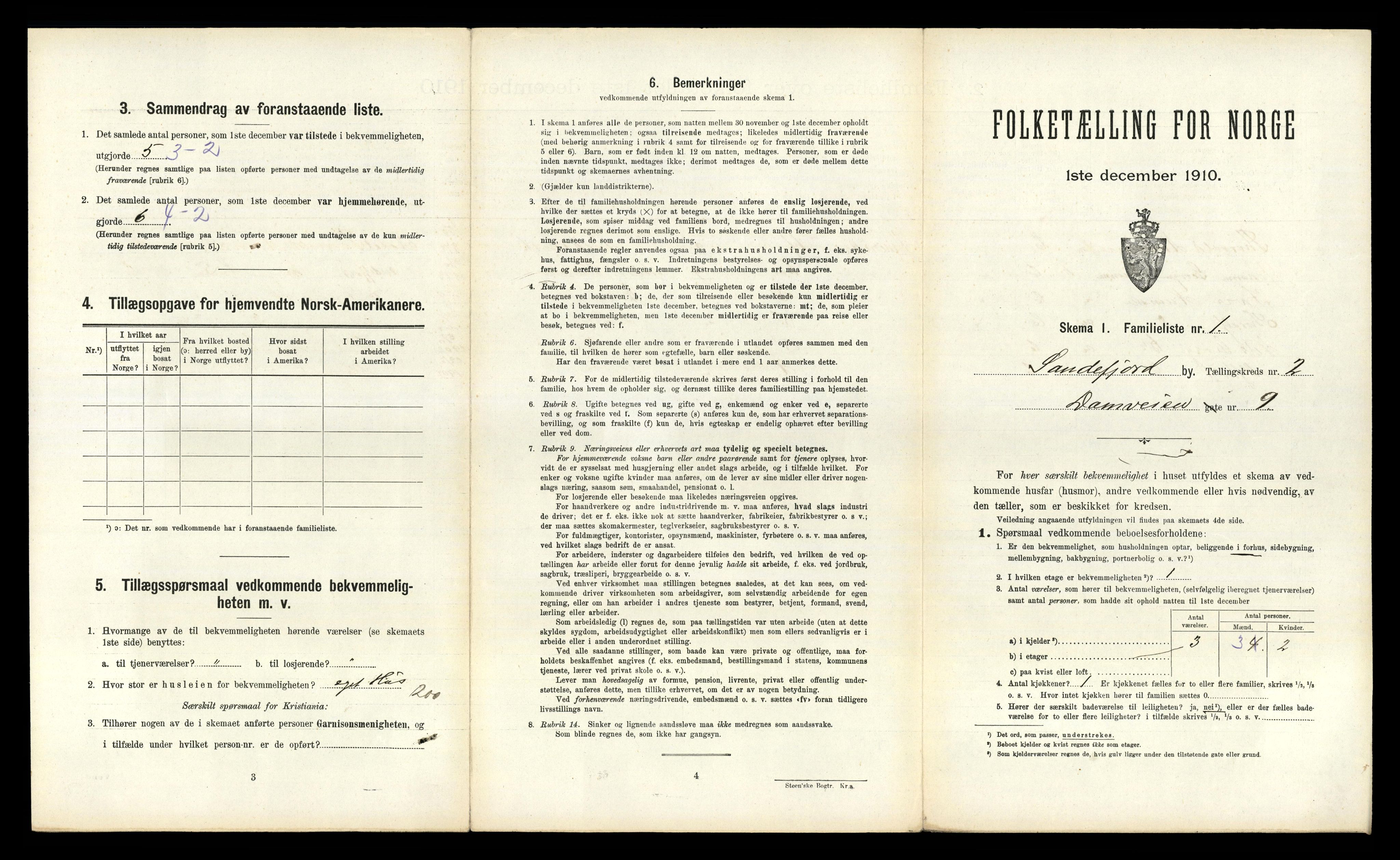 RA, 1910 census for Sandefjord, 1910, p. 380