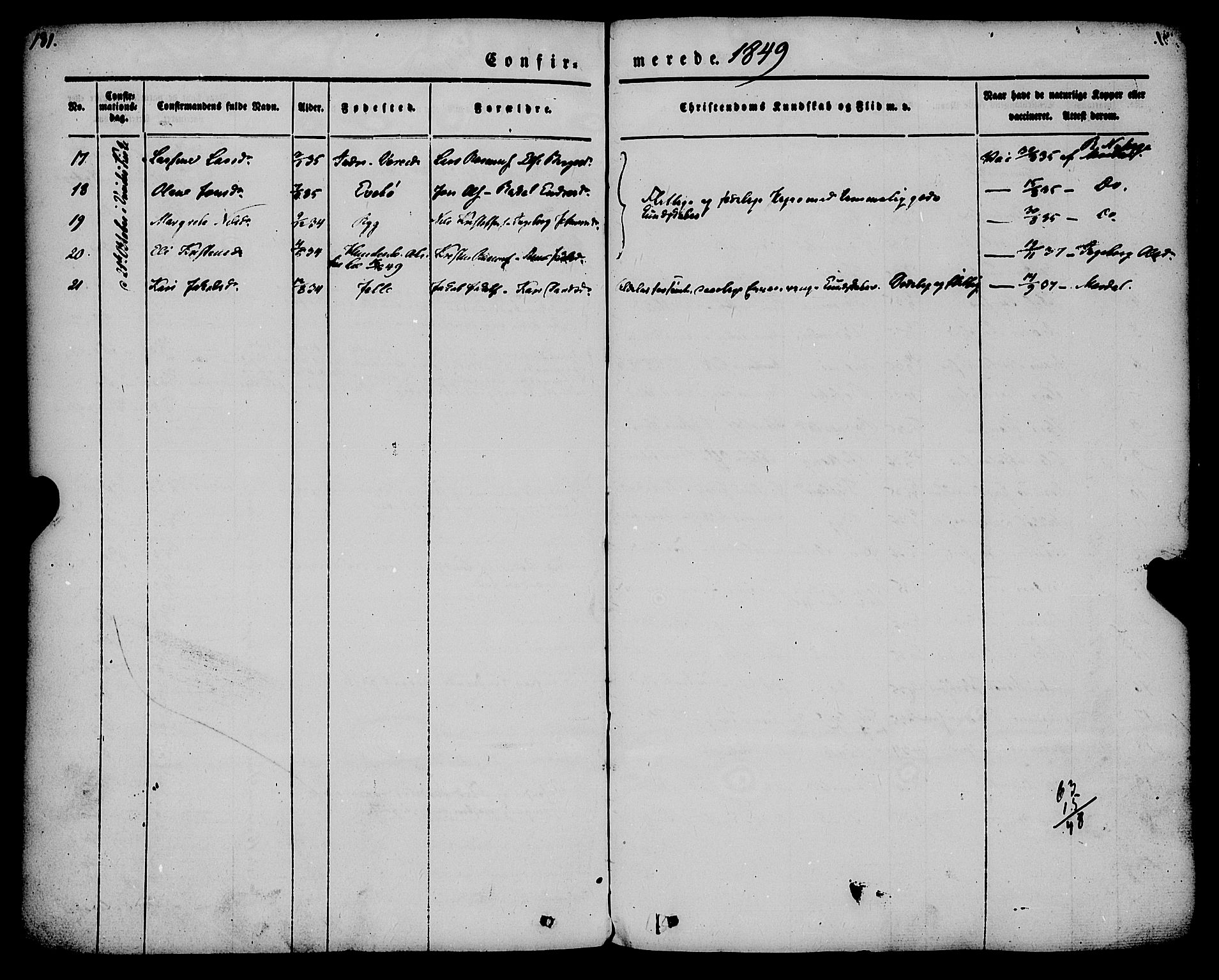 Gloppen sokneprestembete, AV/SAB-A-80101/H/Haa/Haaa/L0008: Parish register (official) no. A 8, 1837-1855, p. 181