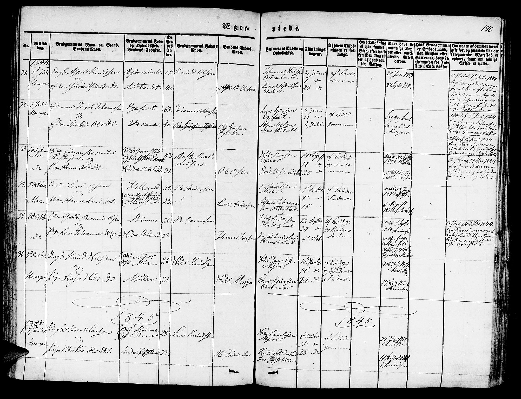 Hosanger sokneprestembete, AV/SAB-A-75801/H/Haa: Parish register (official) no. A 7, 1835-1848, p. 190