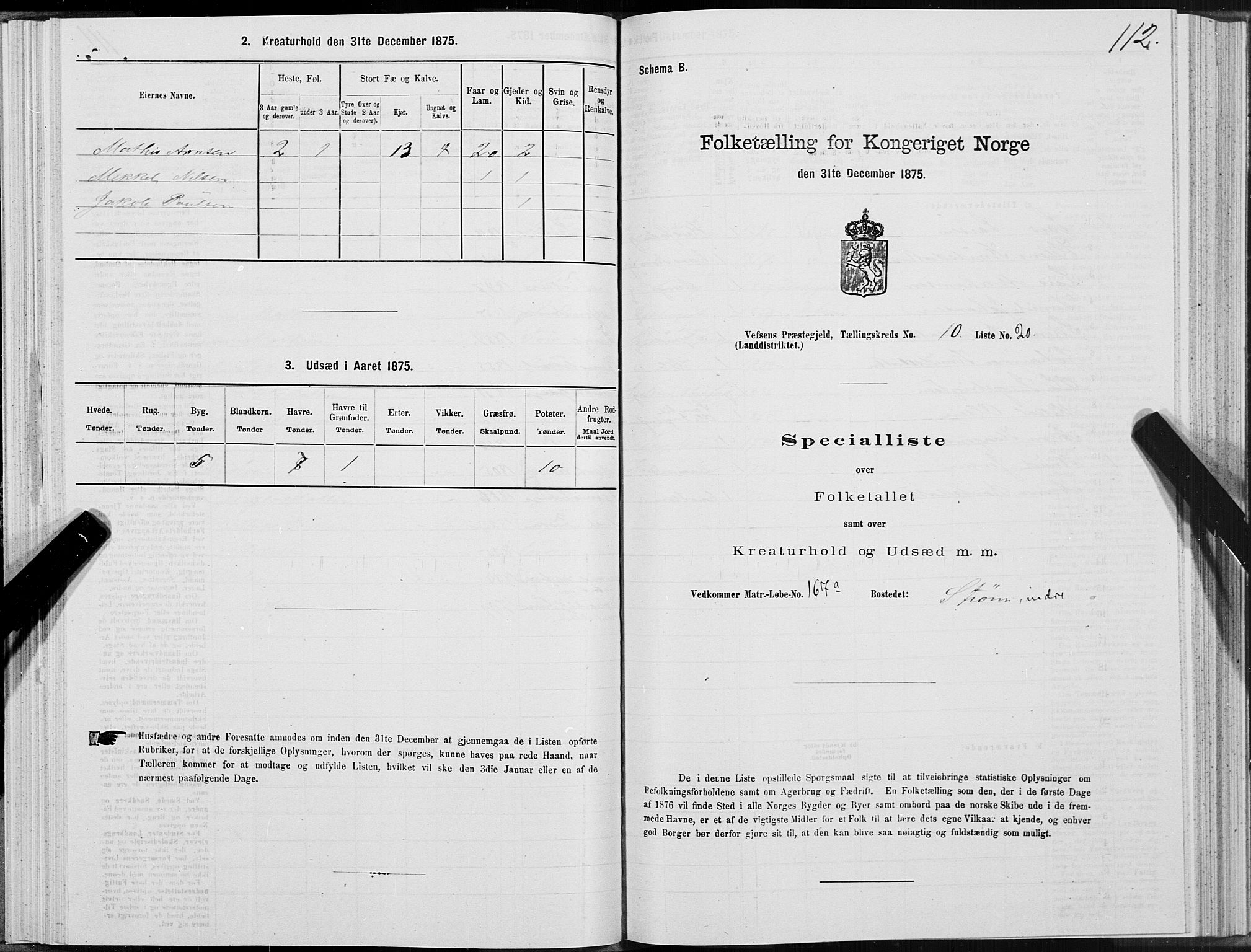 SAT, 1875 census for 1824L Vefsn/Vefsn, 1875, p. 3112