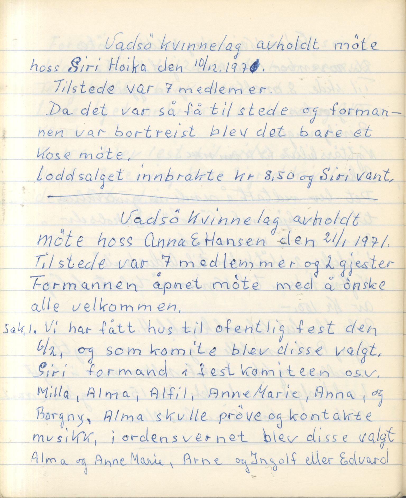 Vadsø Kvinnelag, FMFB/A-1054/A/L0002: Møteprotokoll, 1966-1971, p. 94