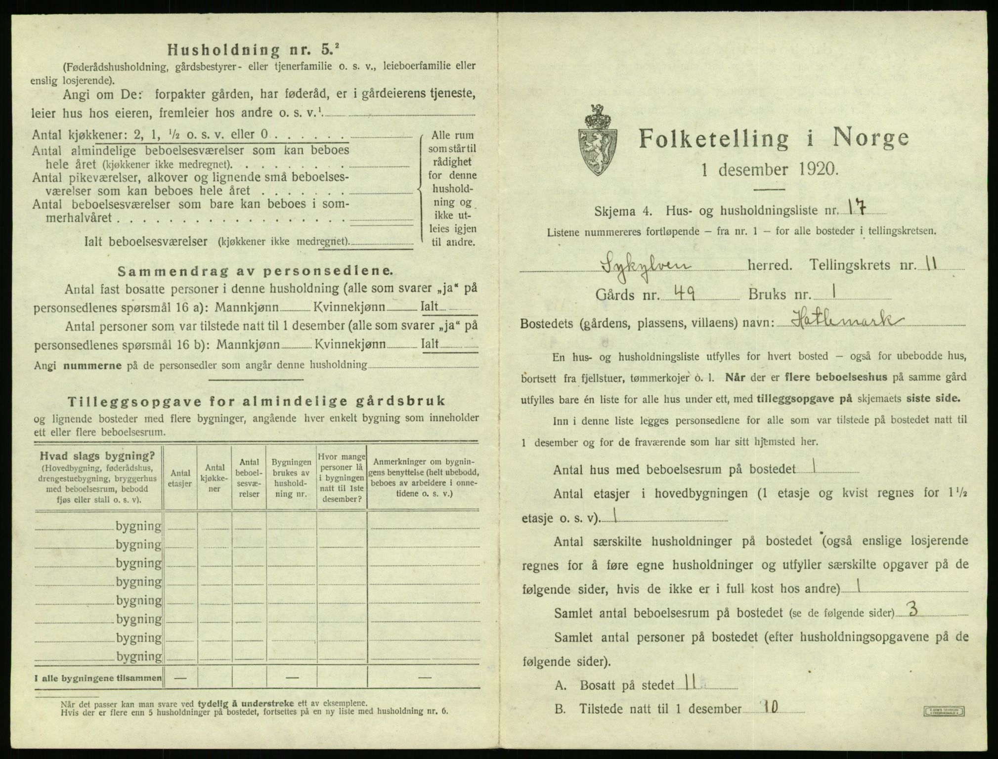 SAT, 1920 census for Sykkylven, 1920, p. 817