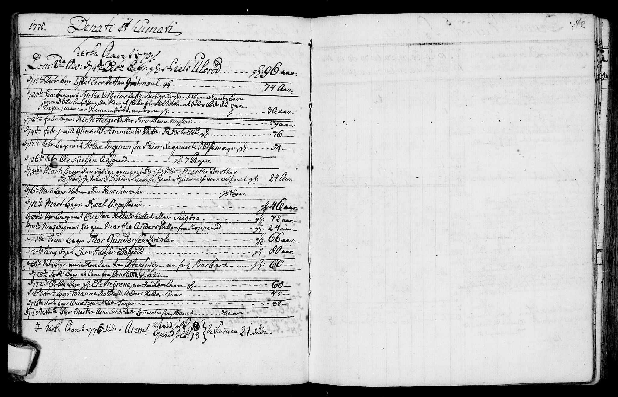 Aremark prestekontor Kirkebøker, SAO/A-10899/F/Fa/L0003: Parish register (official) no. I 3, 1745-1795, p. 42