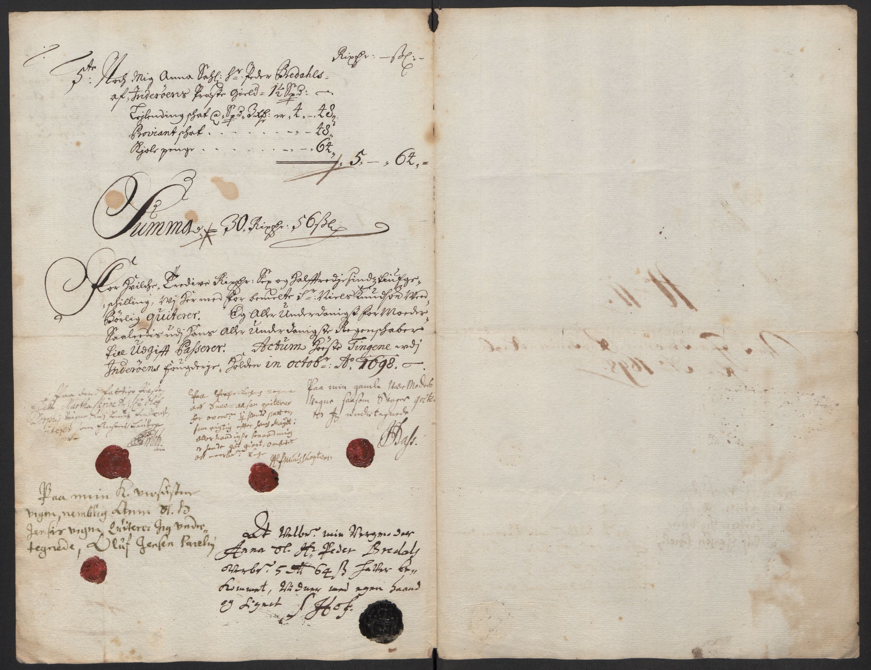 Rentekammeret inntil 1814, Reviderte regnskaper, Fogderegnskap, RA/EA-4092/R63/L4310: Fogderegnskap Inderøy, 1698-1699, p. 182