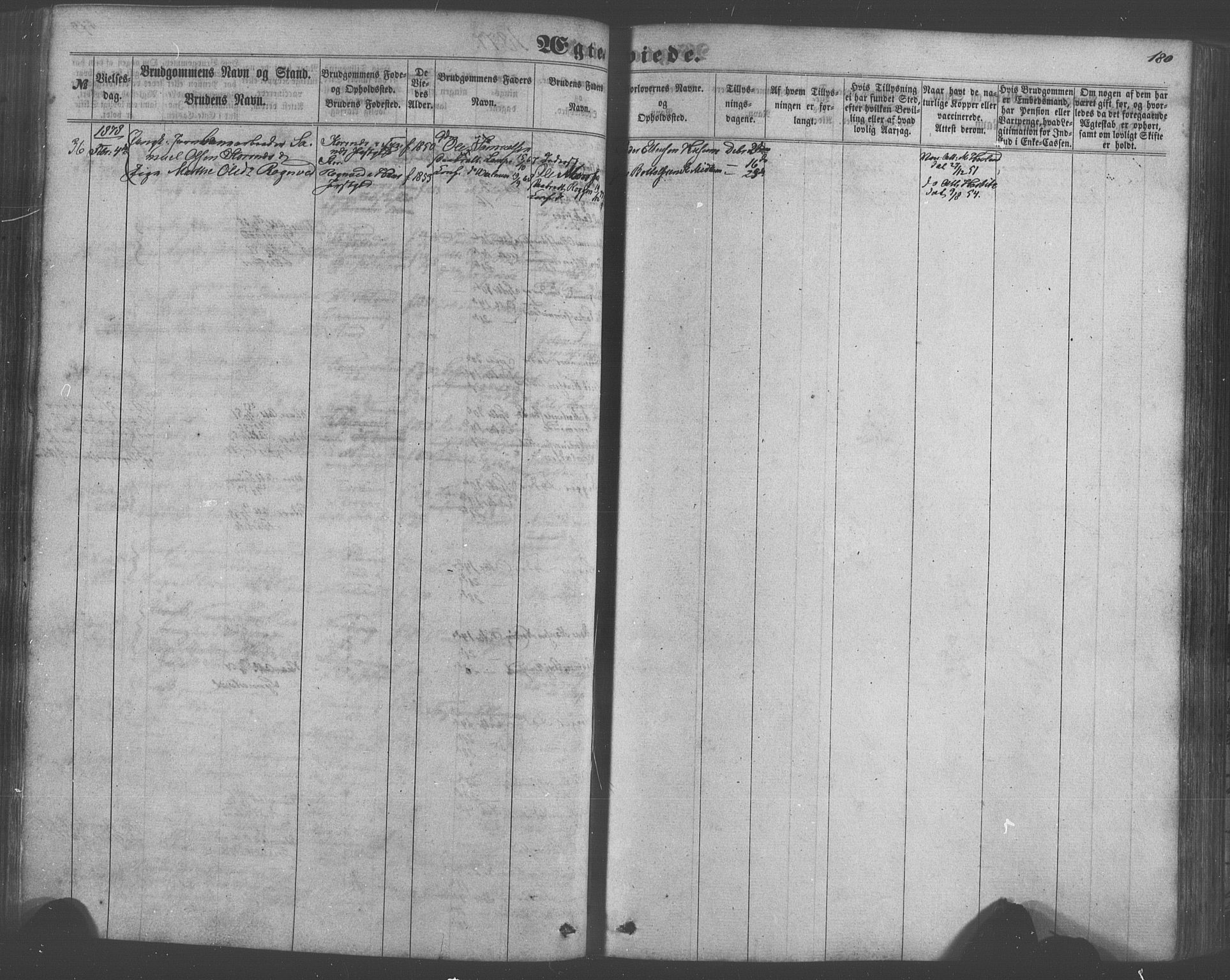 Fana Sokneprestembete, SAB/A-75101/H/Haa/Haaa/L0012: Parish register (official) no. A 12, 1862-1878, p. 180