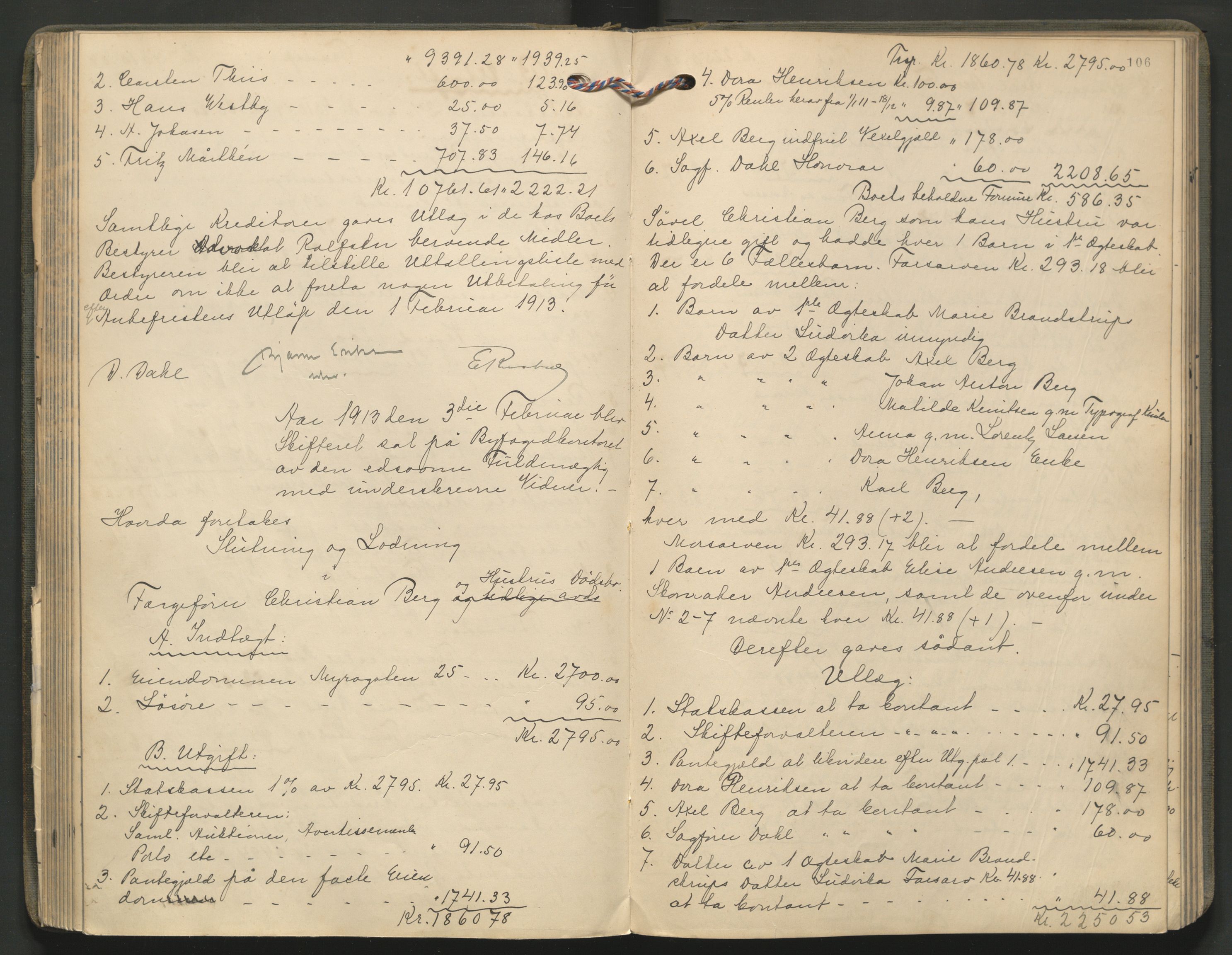 Fredrikstad byfogd, AV/SAO-A-10473a/H/He/L0004: Skifteutlodningsprotokoll, 1908-1917, p. 106
