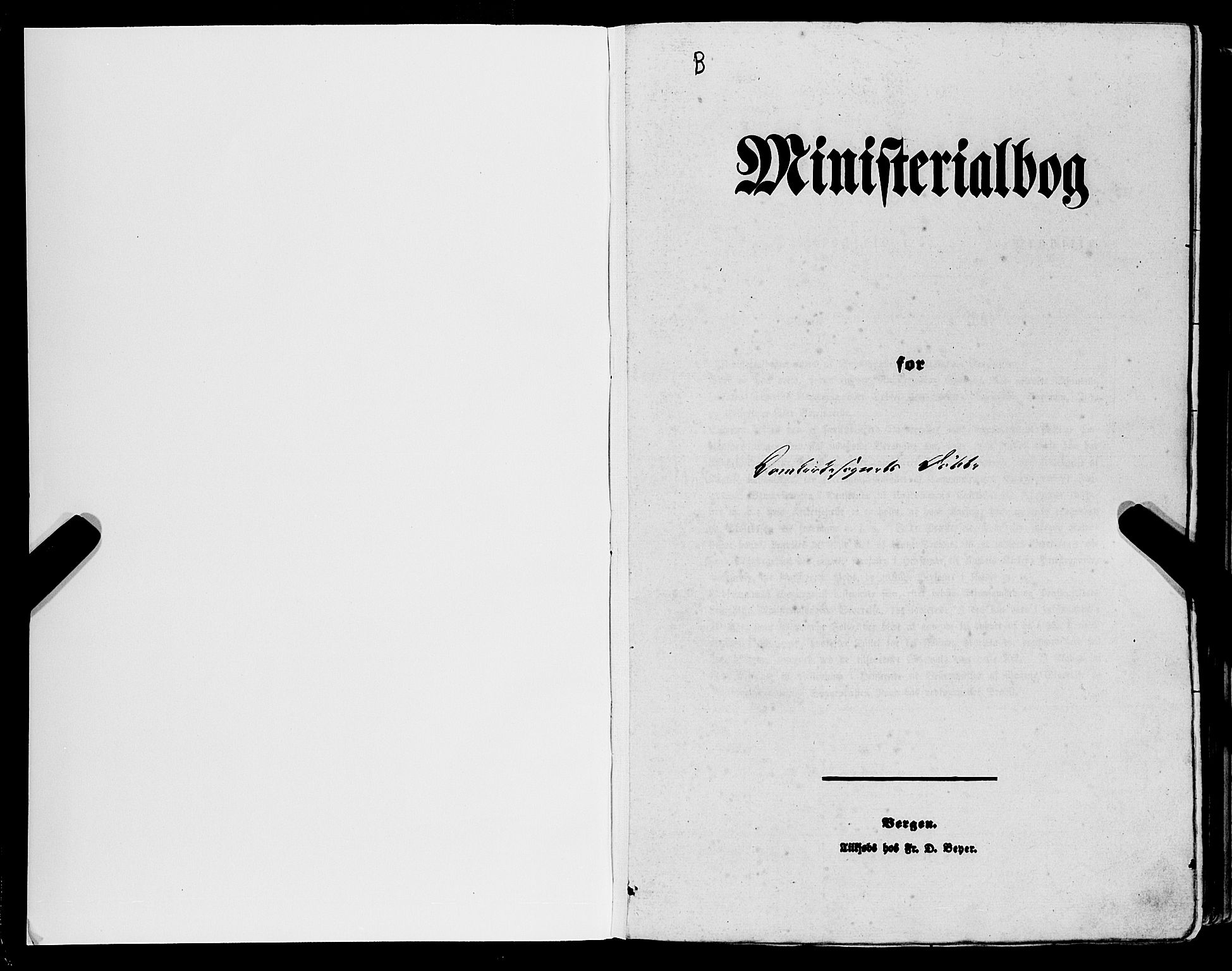 Domkirken sokneprestembete, SAB/A-74801/H/Haa/L0020: Parish register (official) no. B 3, 1851-1859