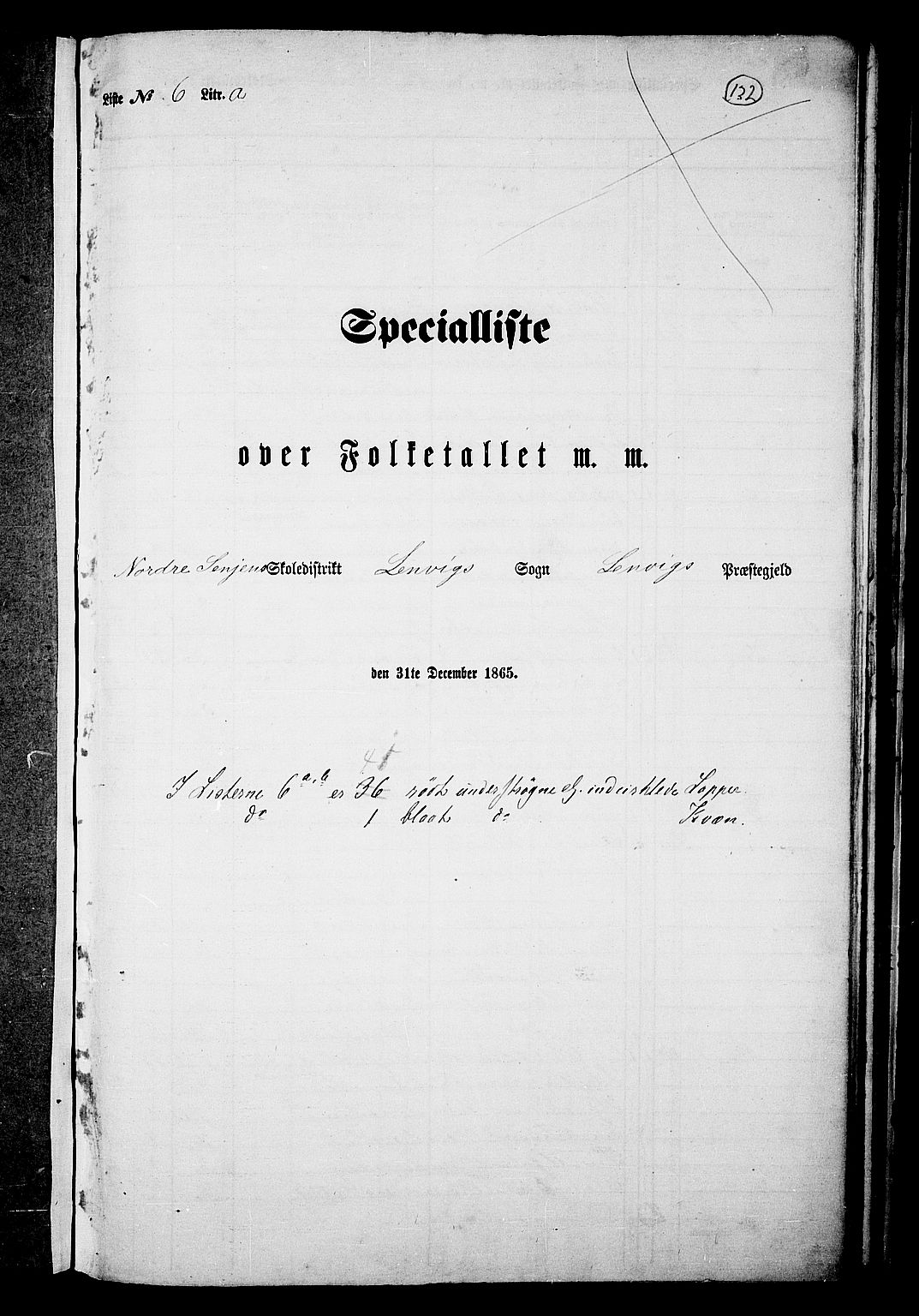 RA, 1865 census for Lenvik, 1865, p. 113