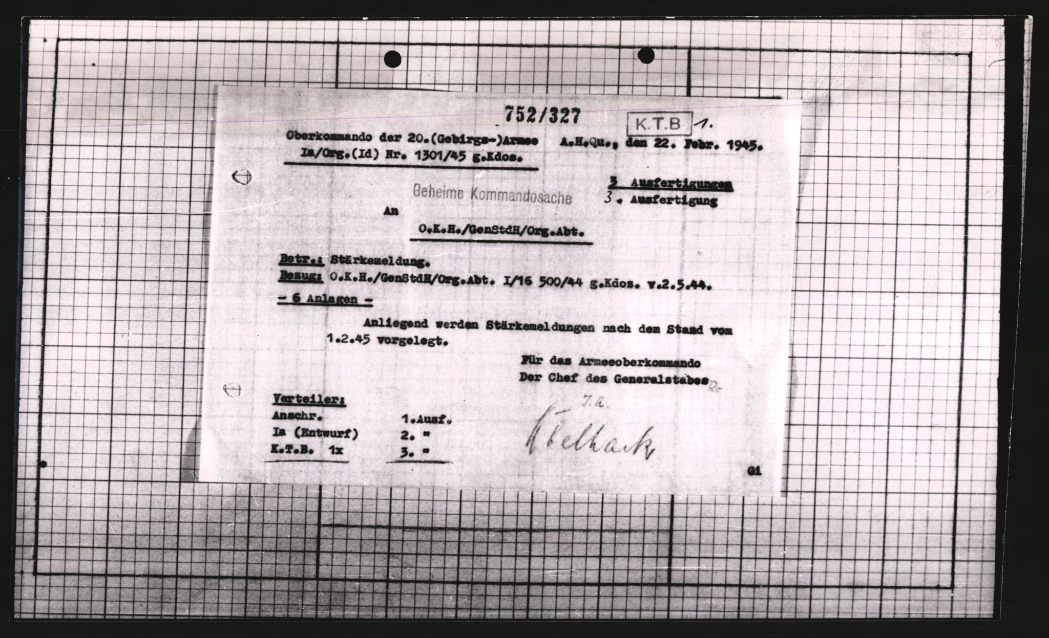 Forsvarets Overkommando. 2 kontor. Arkiv 11.4. Spredte tyske arkivsaker, AV/RA-RAFA-7031/D/Dar/Dara/L0007: Krigsdagbøker for 20. Gebirgs-Armee-Oberkommando (AOK 20), 1945, p. 555