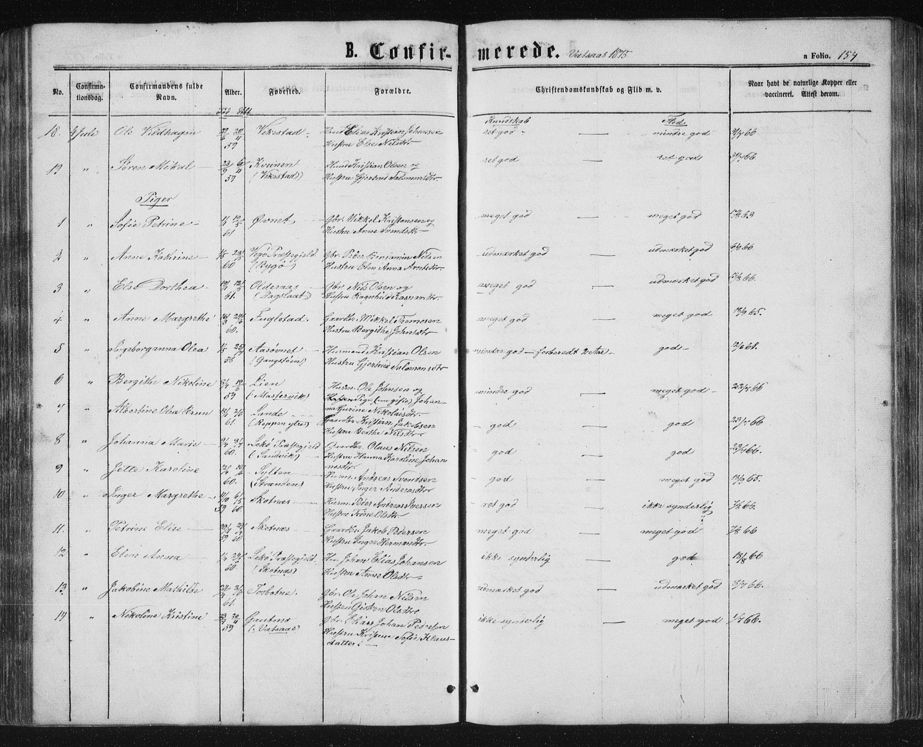 Ministerialprotokoller, klokkerbøker og fødselsregistre - Nordland, AV/SAT-A-1459/810/L0158: Parish register (copy) no. 810C02 /1, 1863-1883, p. 154