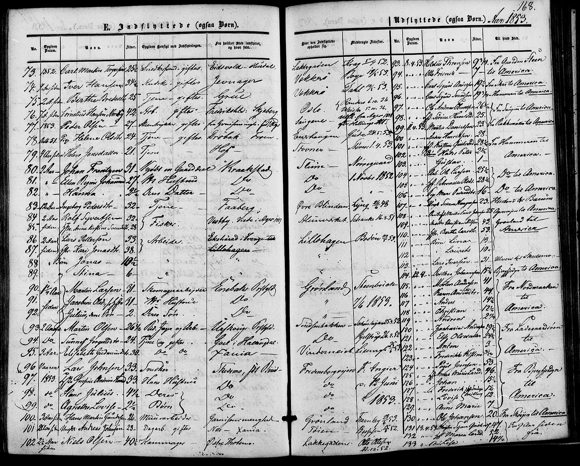 Vestre Aker prestekontor Kirkebøker, SAO/A-10025/F/Fa/L0001: Parish register (official) no. 1, 1853-1858, p. 168
