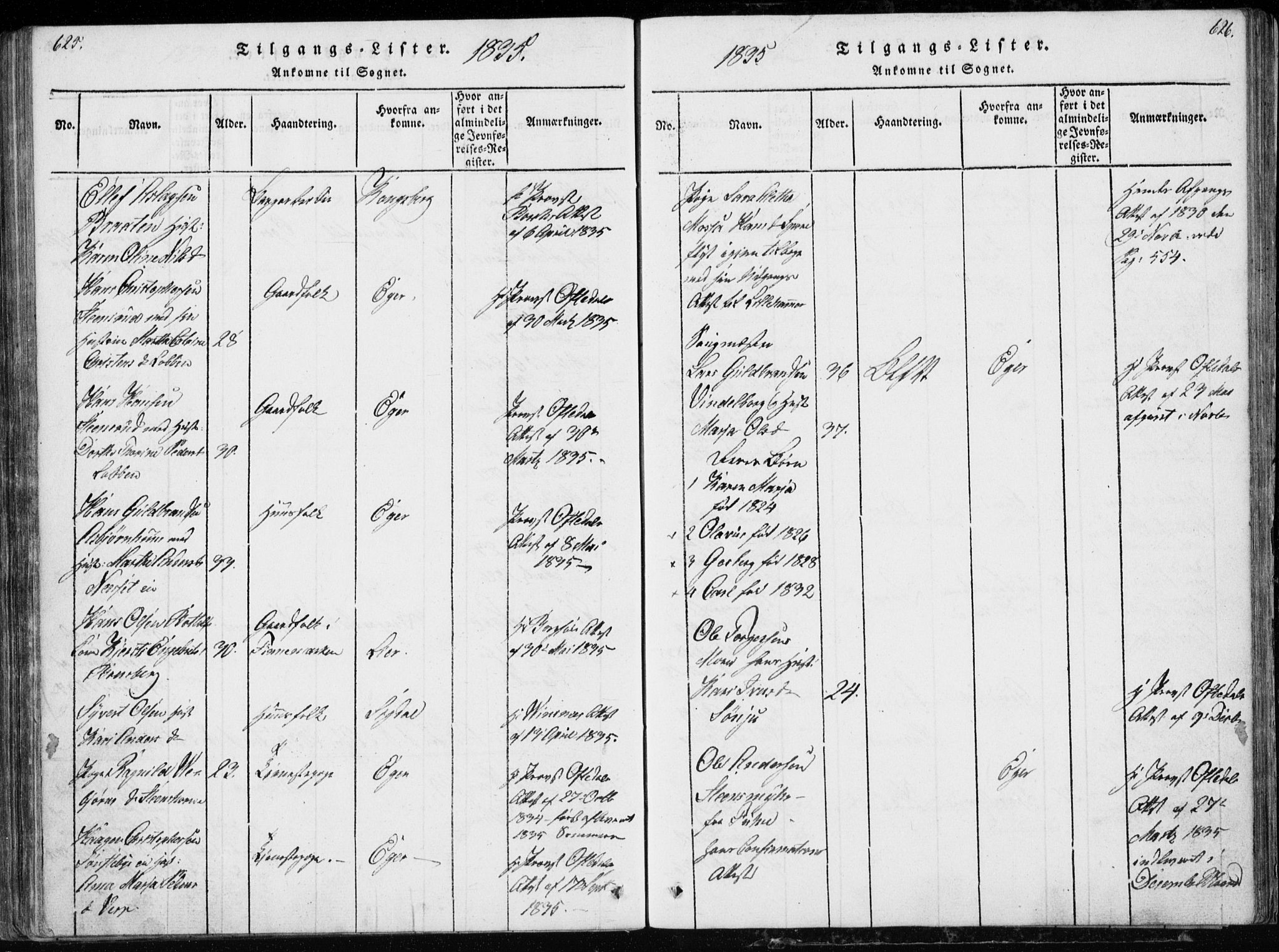 Modum kirkebøker, SAKO/A-234/G/Ga/L0002: Parish register (copy) no. I 2, 1824-1832, p. 625-626