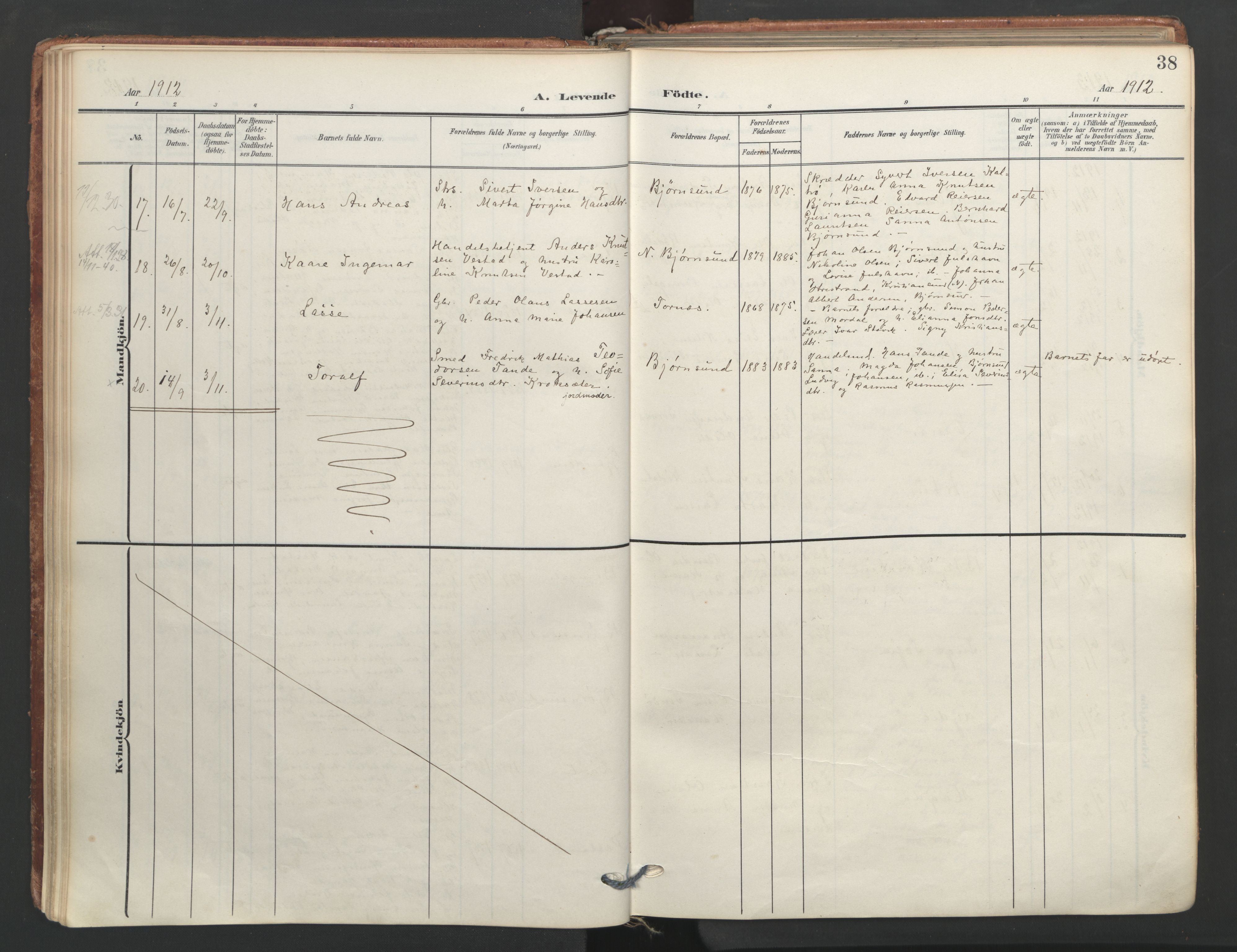 Ministerialprotokoller, klokkerbøker og fødselsregistre - Møre og Romsdal, AV/SAT-A-1454/565/L0751: Parish register (official) no. 565A05, 1905-1979, p. 38