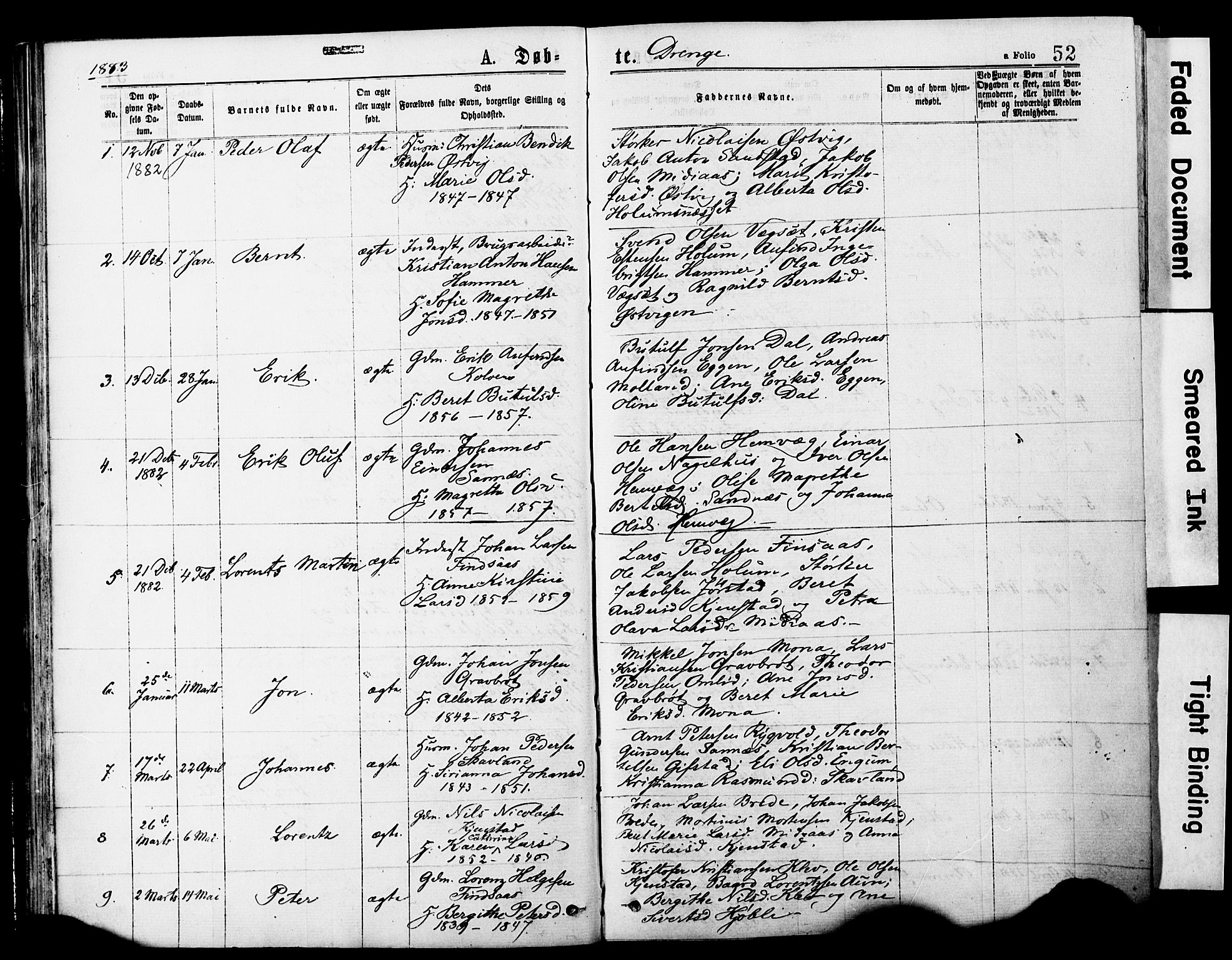 Ministerialprotokoller, klokkerbøker og fødselsregistre - Nord-Trøndelag, SAT/A-1458/749/L0473: Parish register (official) no. 749A07, 1873-1887, p. 52