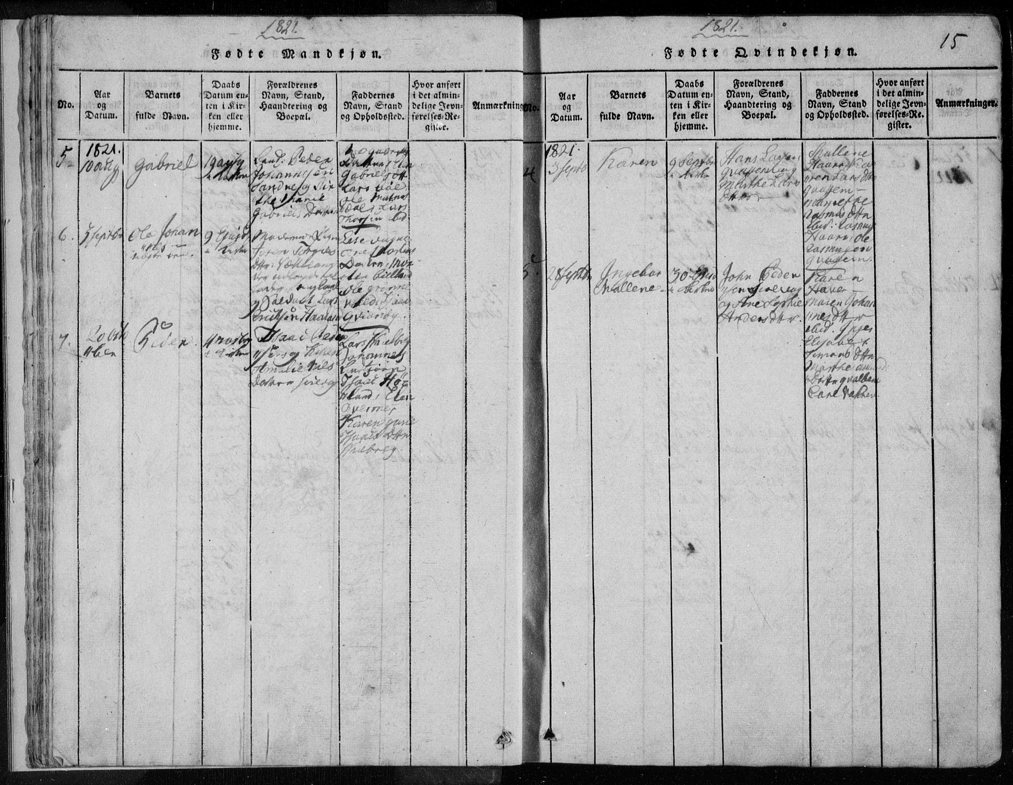 Eigersund sokneprestkontor, AV/SAST-A-101807/S08/L0008: Parish register (official) no. A 8, 1816-1847, p. 15