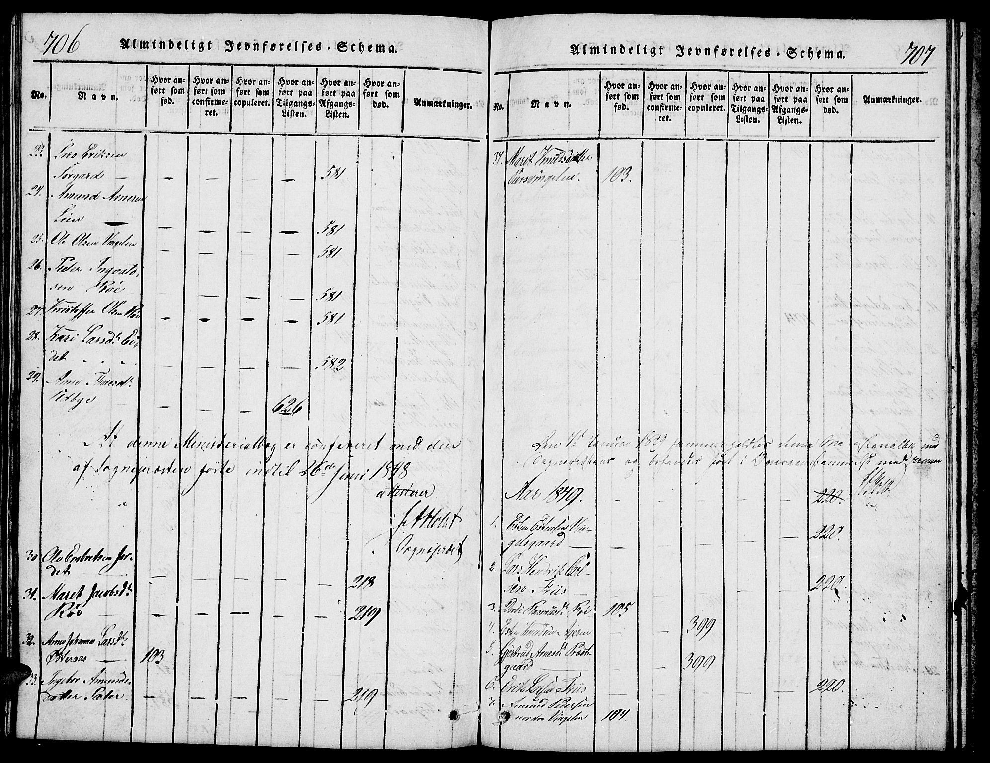 Tolga prestekontor, AV/SAH-PREST-062/L/L0003: Parish register (copy) no. 3, 1815-1862, p. 706-707