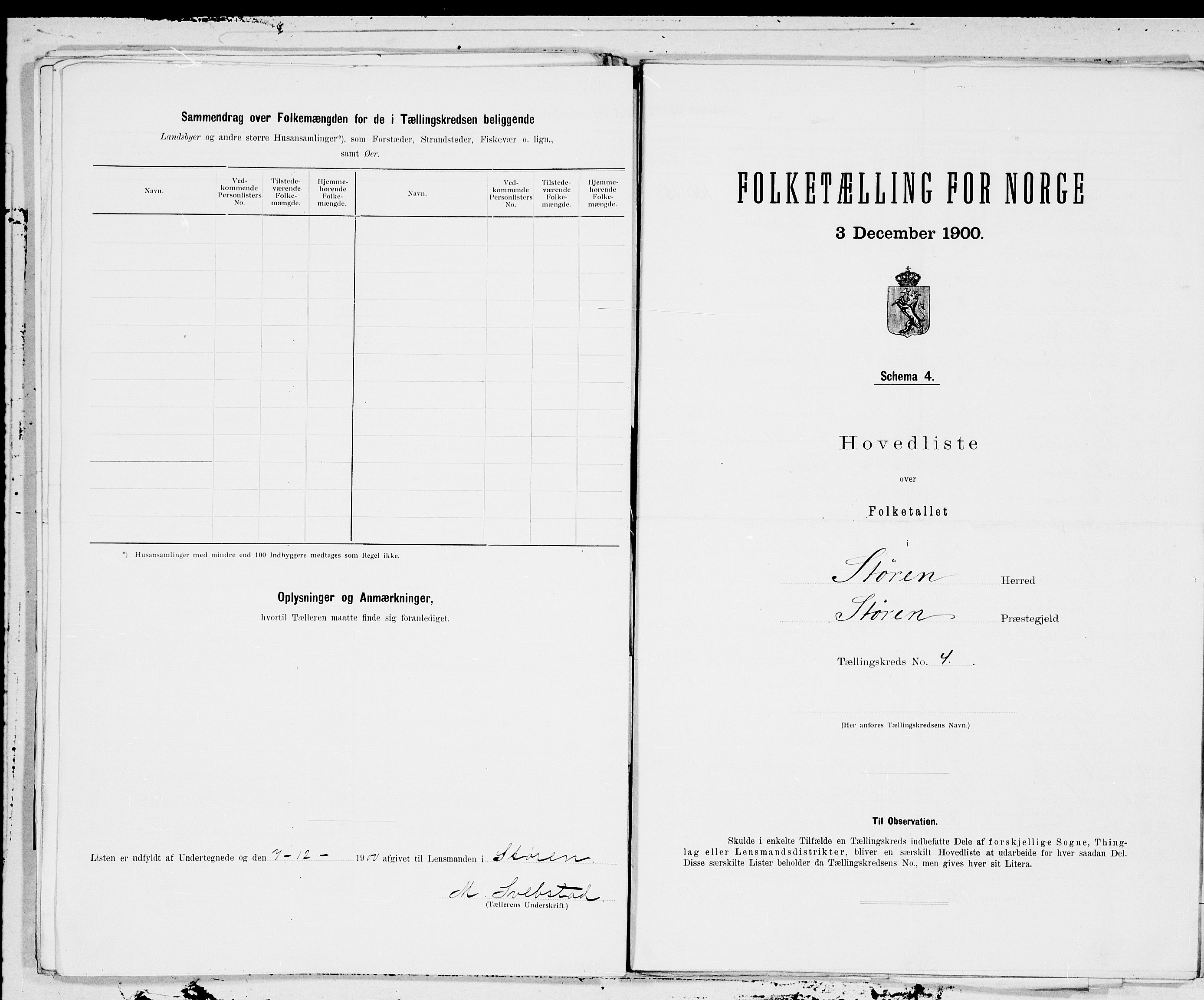 SAT, 1900 census for Støren, 1900, p. 8