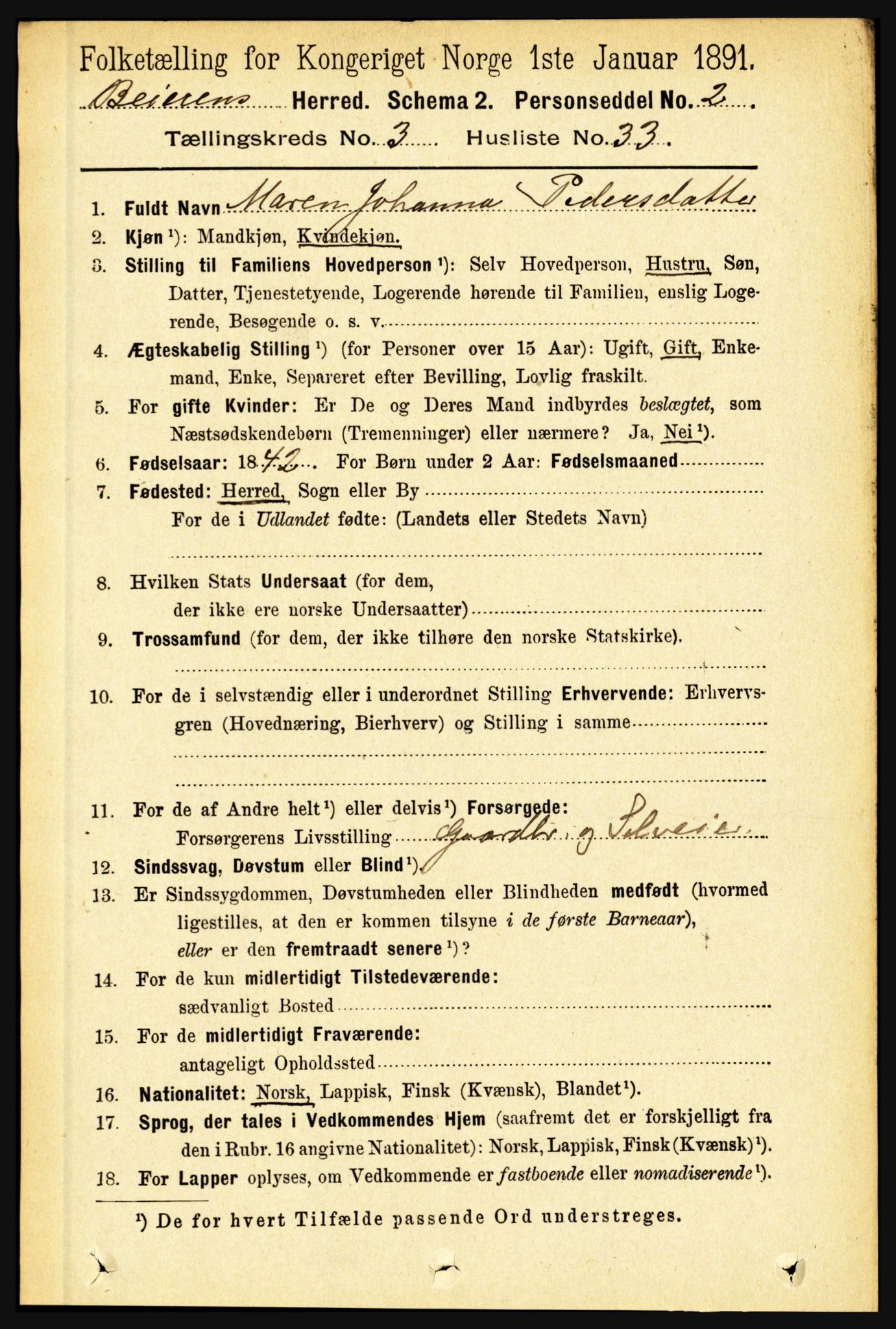 RA, 1891 census for 1839 Beiarn, 1891, p. 1204