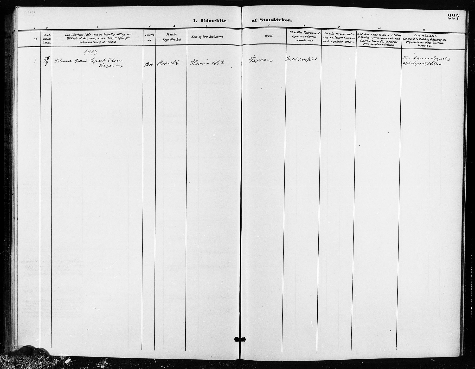 Ullensaker prestekontor Kirkebøker, SAO/A-10236a/G/Ga/L0002: Parish register (copy) no. I 2, 1901-1913, p. 227